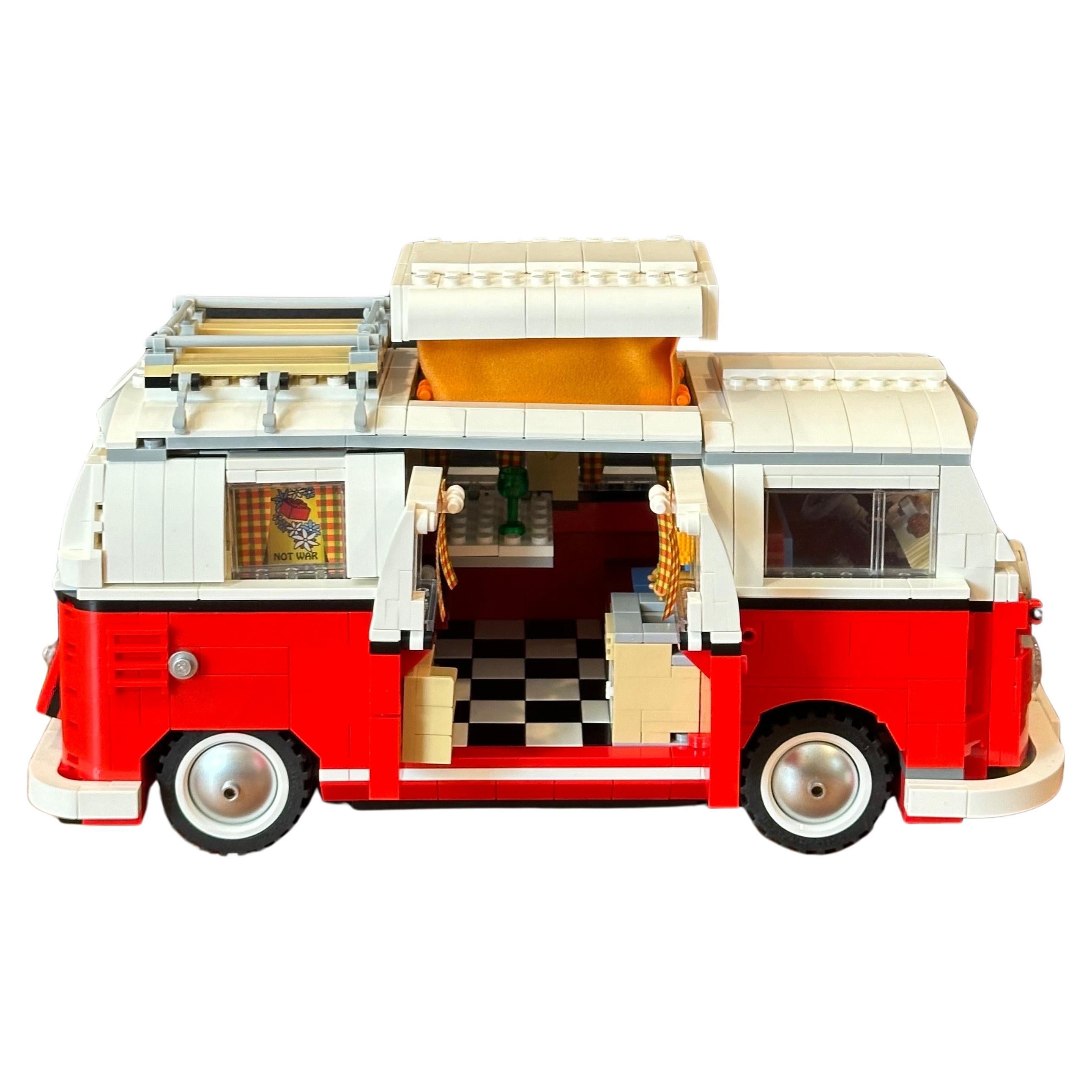 A very cool 1960s Volkswagen T1 camper van Lego model #10220 with instructions, circa 2011.  The set is in very good condition, complete of all pieces and includes the instruction manuals.  The set was retired by Lego in 2020.  Great addition to any