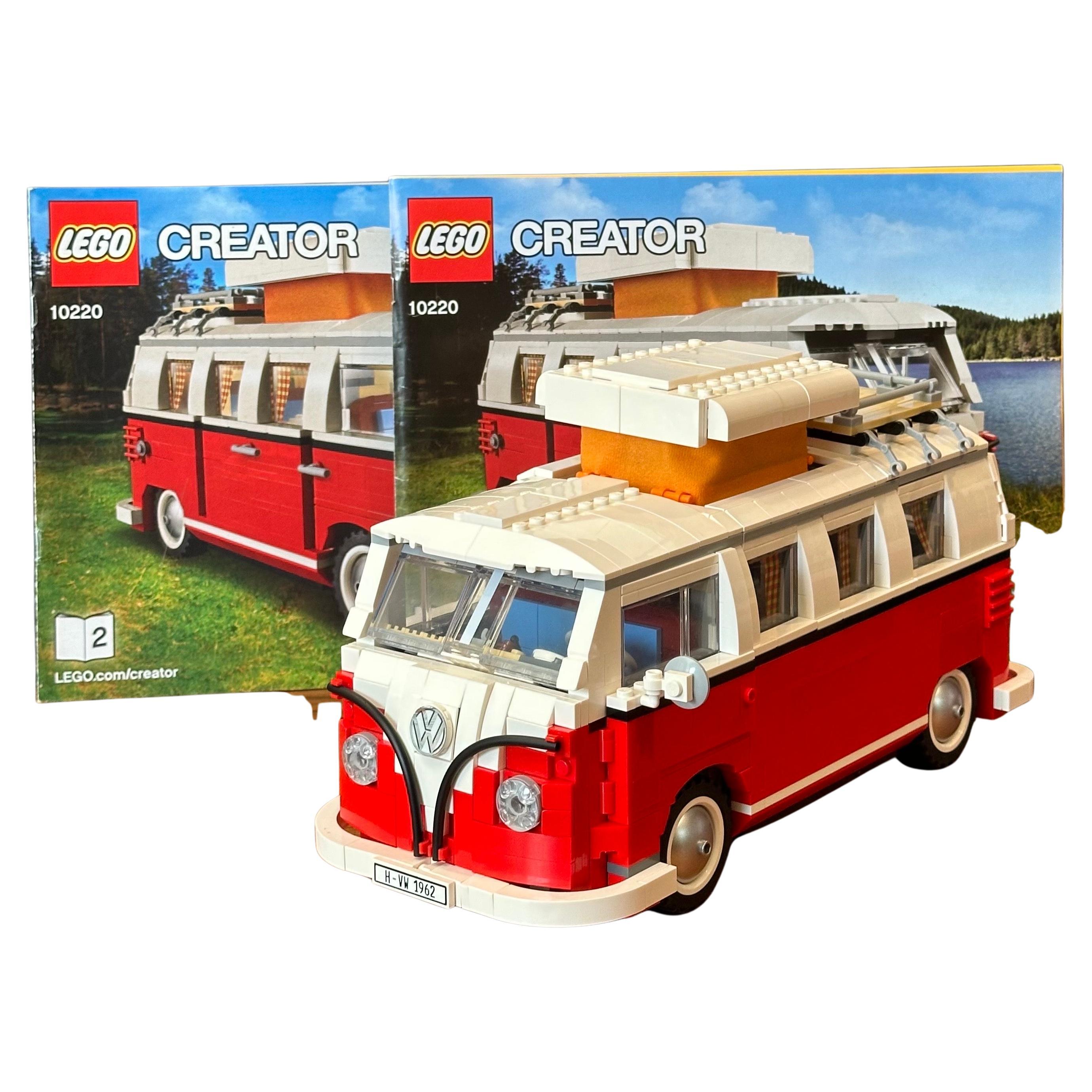 American 1960s Volkswagen T1 Camper Van Lego Model #10220 with Instructions For Sale