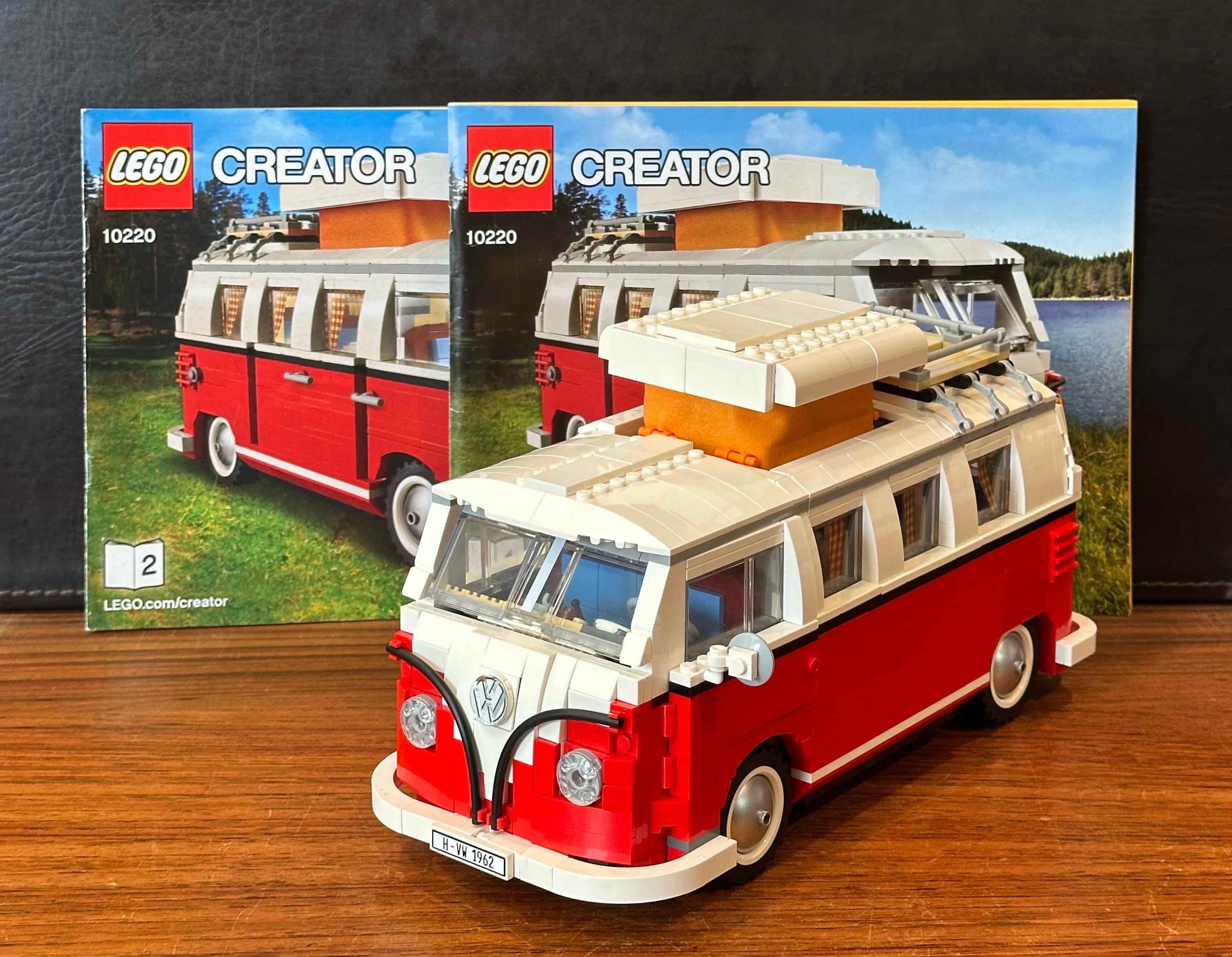Plastic 1960s Volkswagen T1 Camper Van Lego Model #10220 with Instructions For Sale