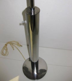 1960s Von Nessen Pinnacle Polished Chrome Cylinder Table Lamp