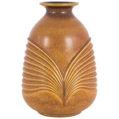 1960s “W. Germany” Ochre Wings Mid-Century Ceramic Vase