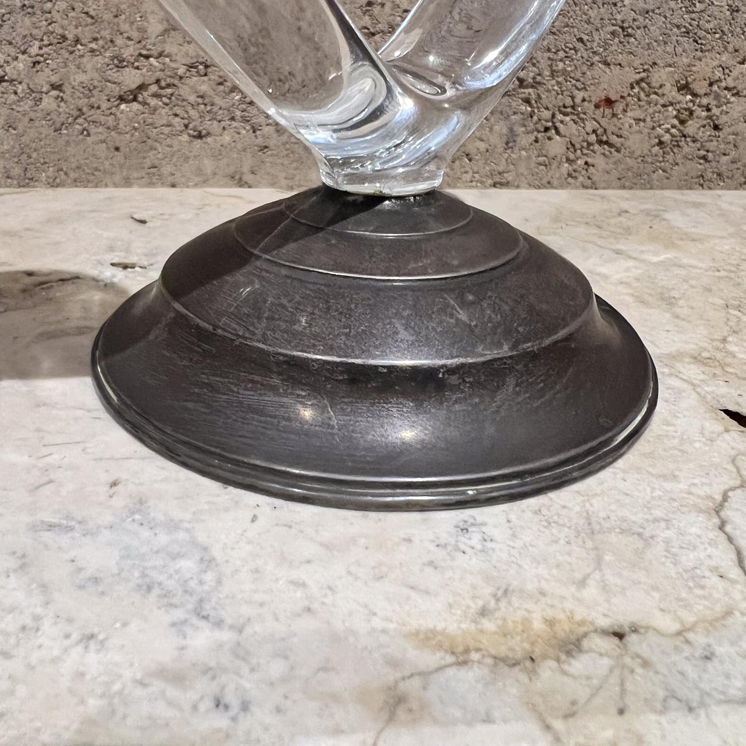 American 1960s W M Rogers Sterling Silver Glass Candelabra