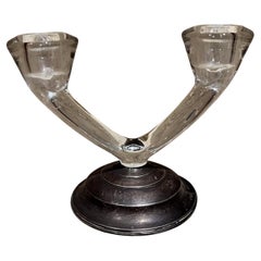 Candelabro in vetro in argento Sterling di W. M. I. del 1960