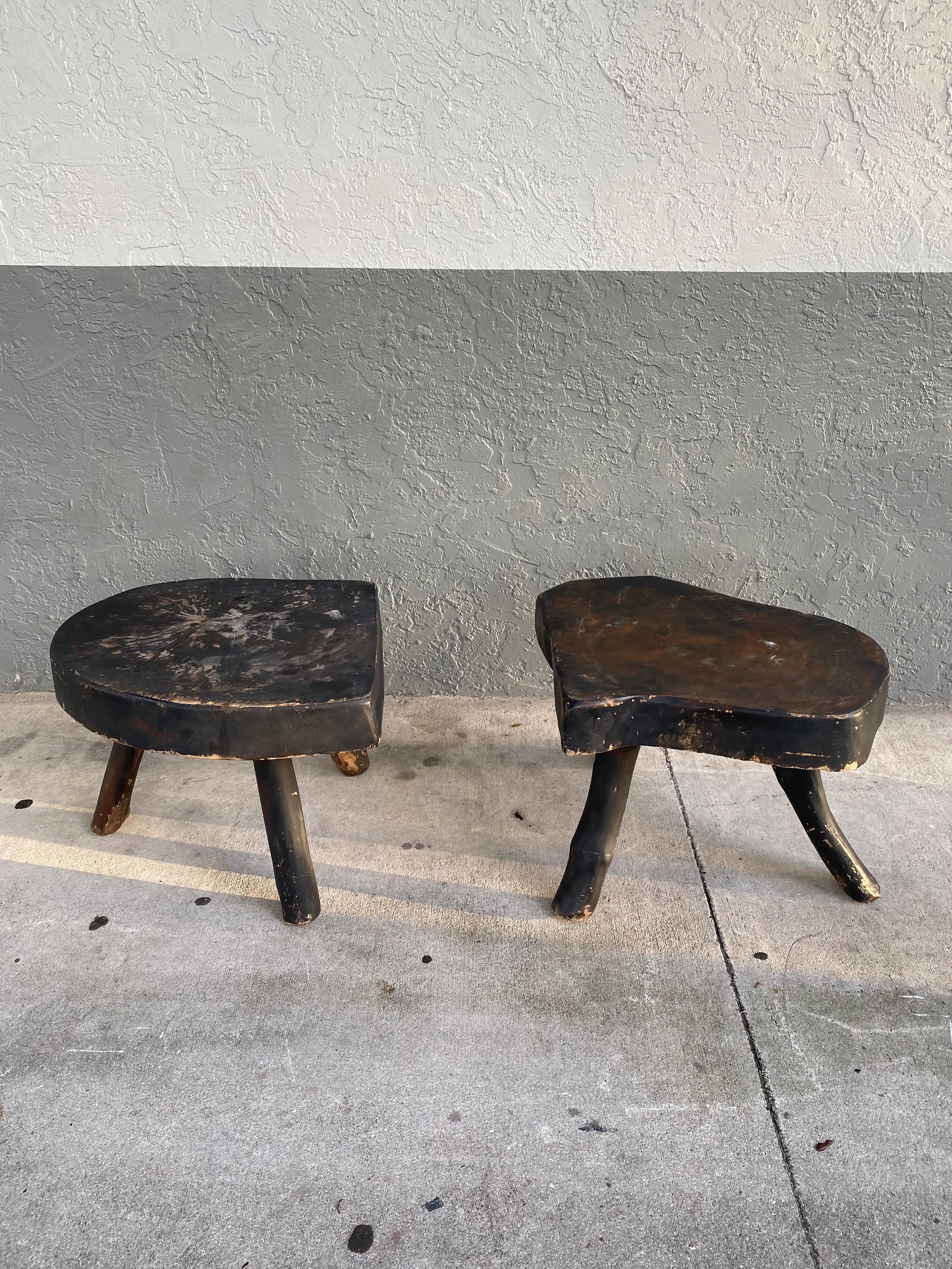 1960s Oak Wabi Sabi Brutalist Sculptural Modular Coffee End Tables For Sale 4