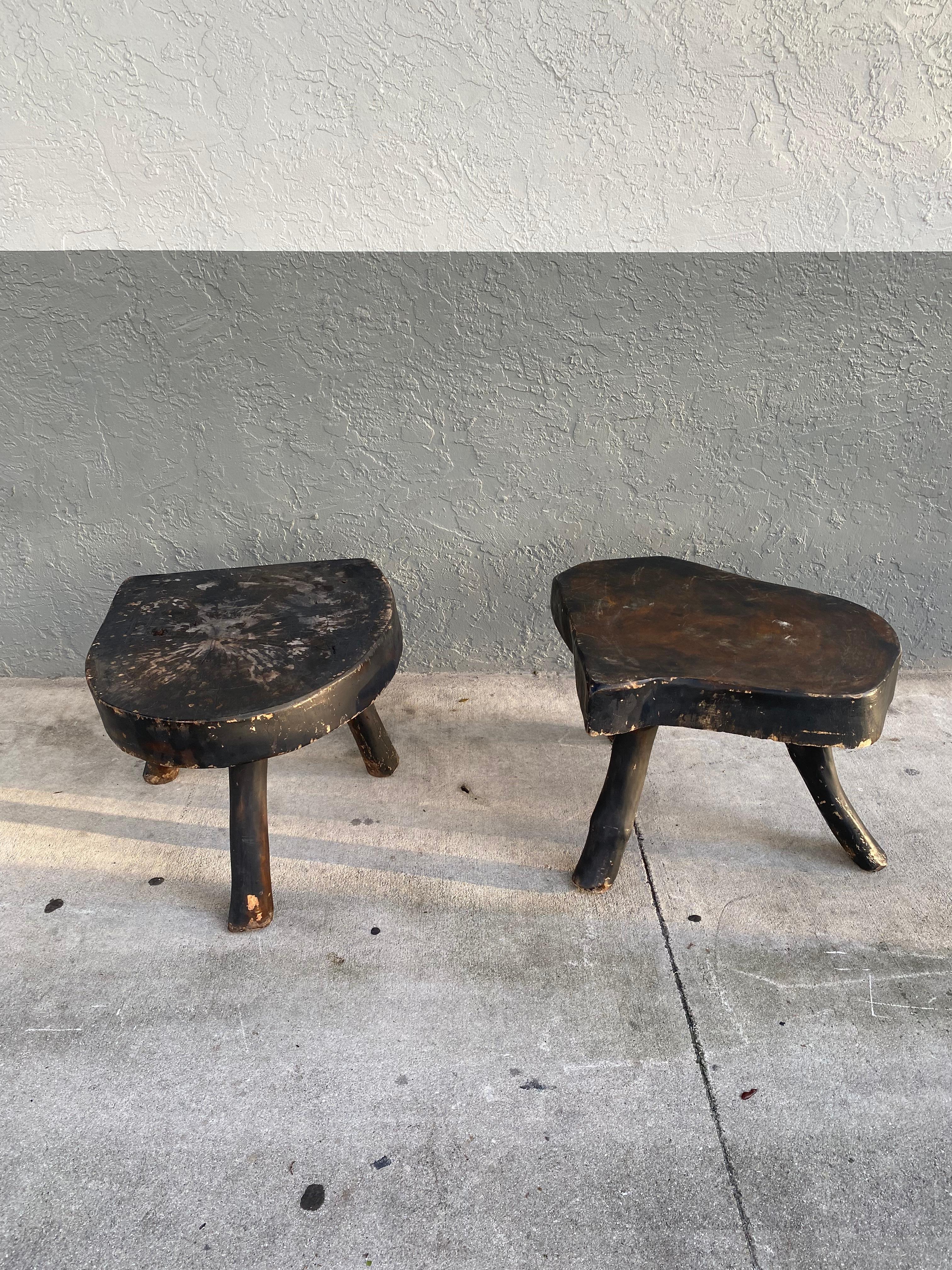 1960s Oak Wabi Sabi Brutalist Sculptural Modular Coffee End Tables For Sale 5