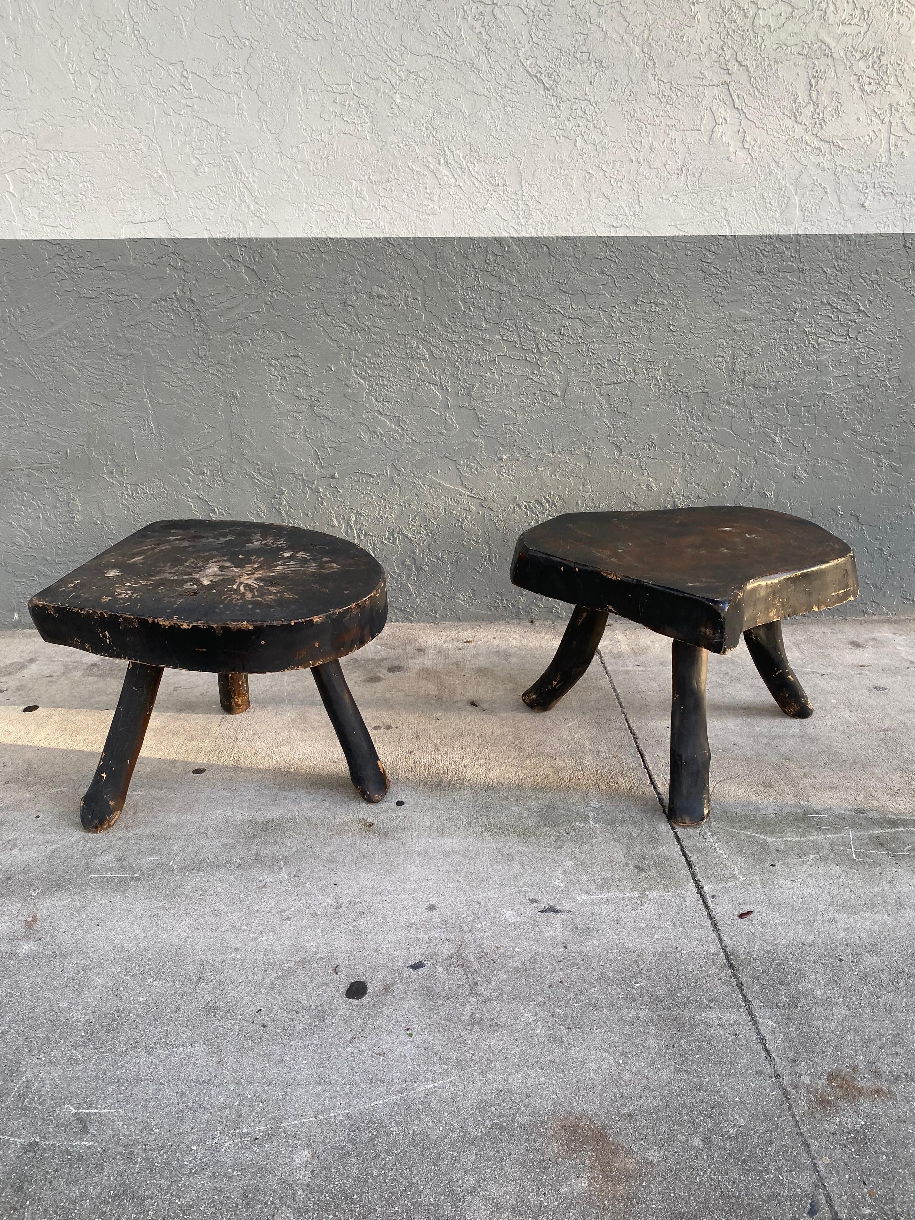 1960s Oak Wabi Sabi Brutalist Sculptural Modular Coffee End Tables For Sale 6