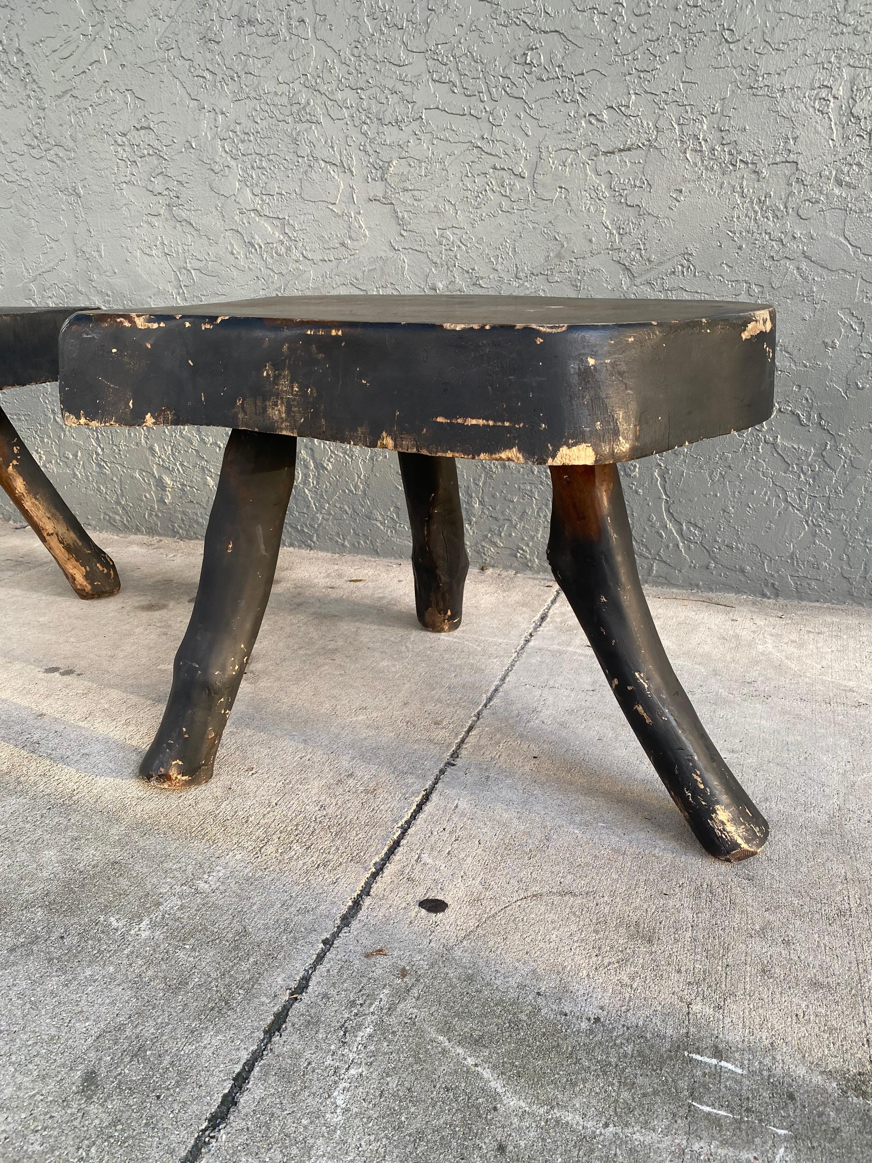 1960s Oak Wabi Sabi Brutalist Sculptural Modular Coffee End Tables For Sale 7