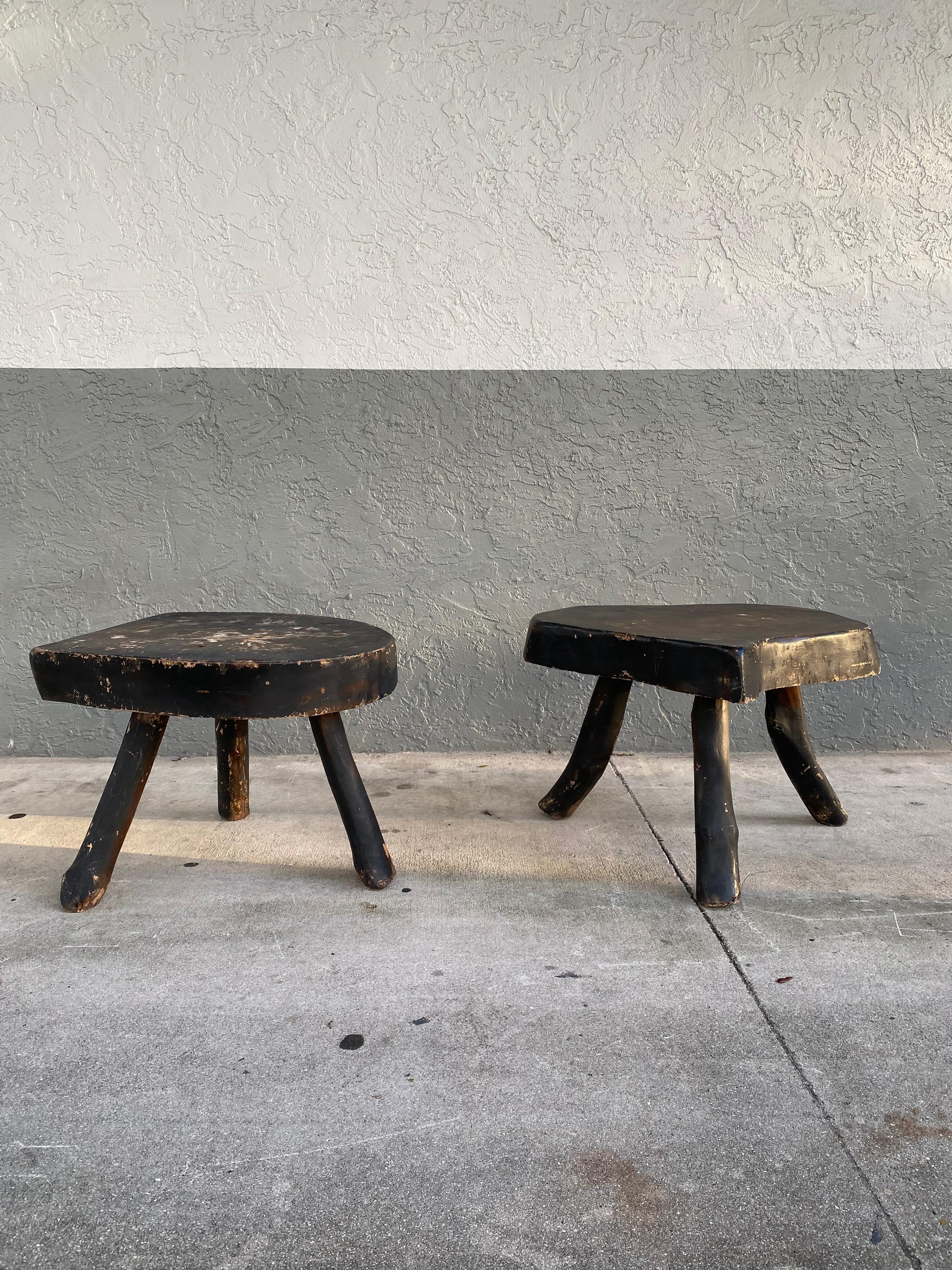 1960s Oak Wabi Sabi Brutalist Sculptural Modular Coffee End Tables For Sale 9