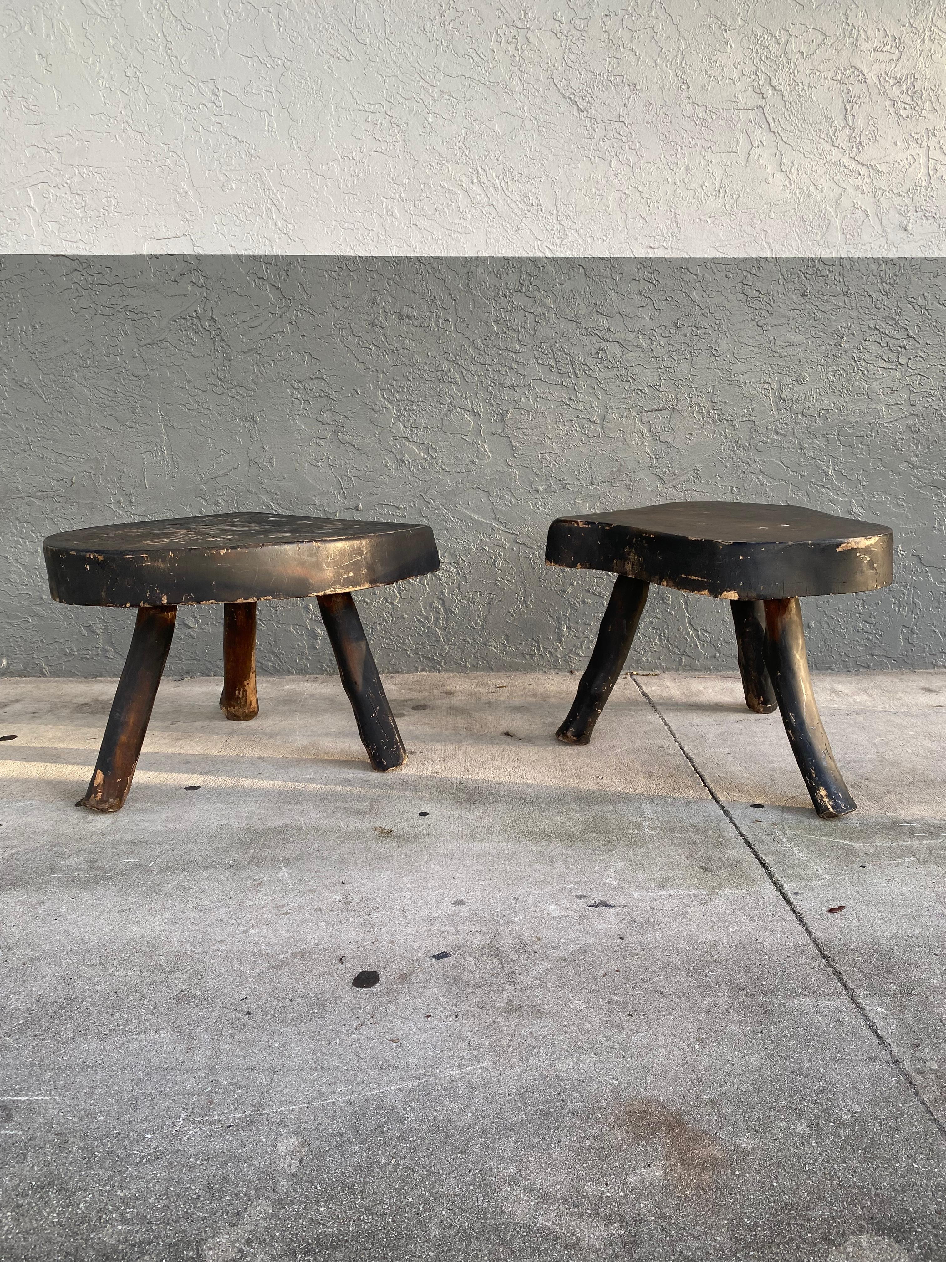 1960s Oak Wabi Sabi Brutalist Sculptural Modular Coffee End Tables For Sale 3