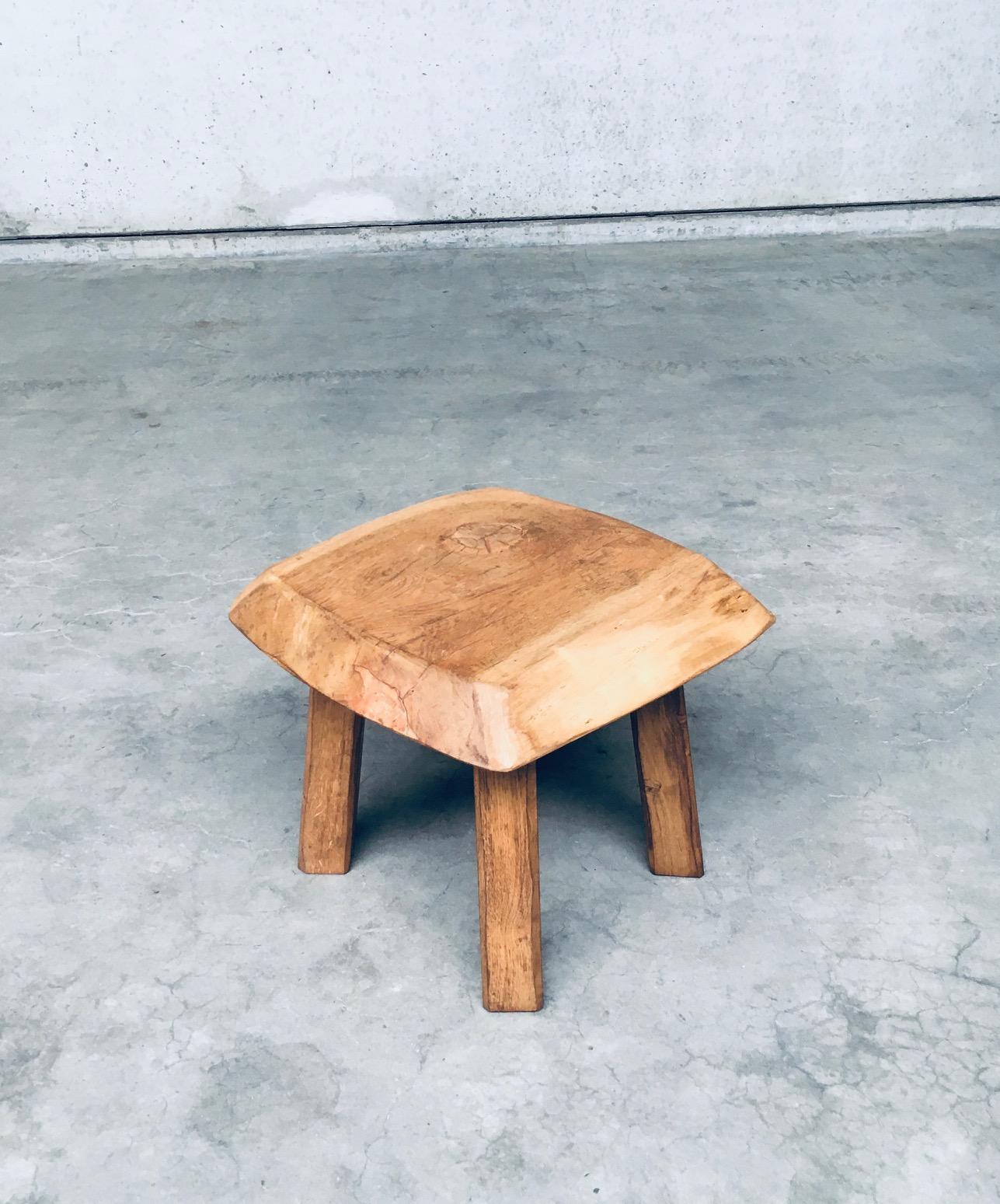 1960's Wabi Sabi Style Oak Side Table For Sale 4