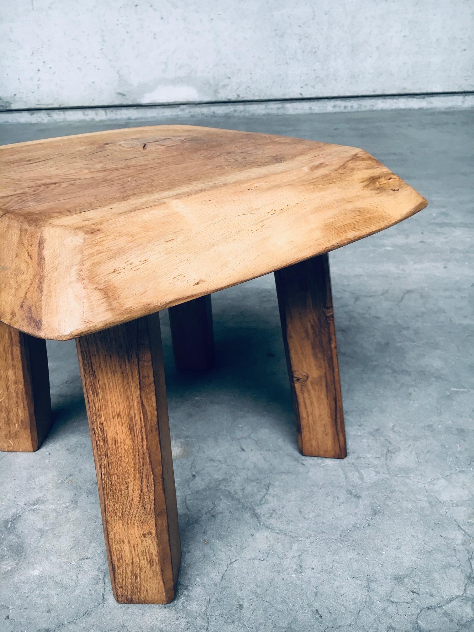 1960's Wabi Sabi Style Oak Side Table For Sale 5