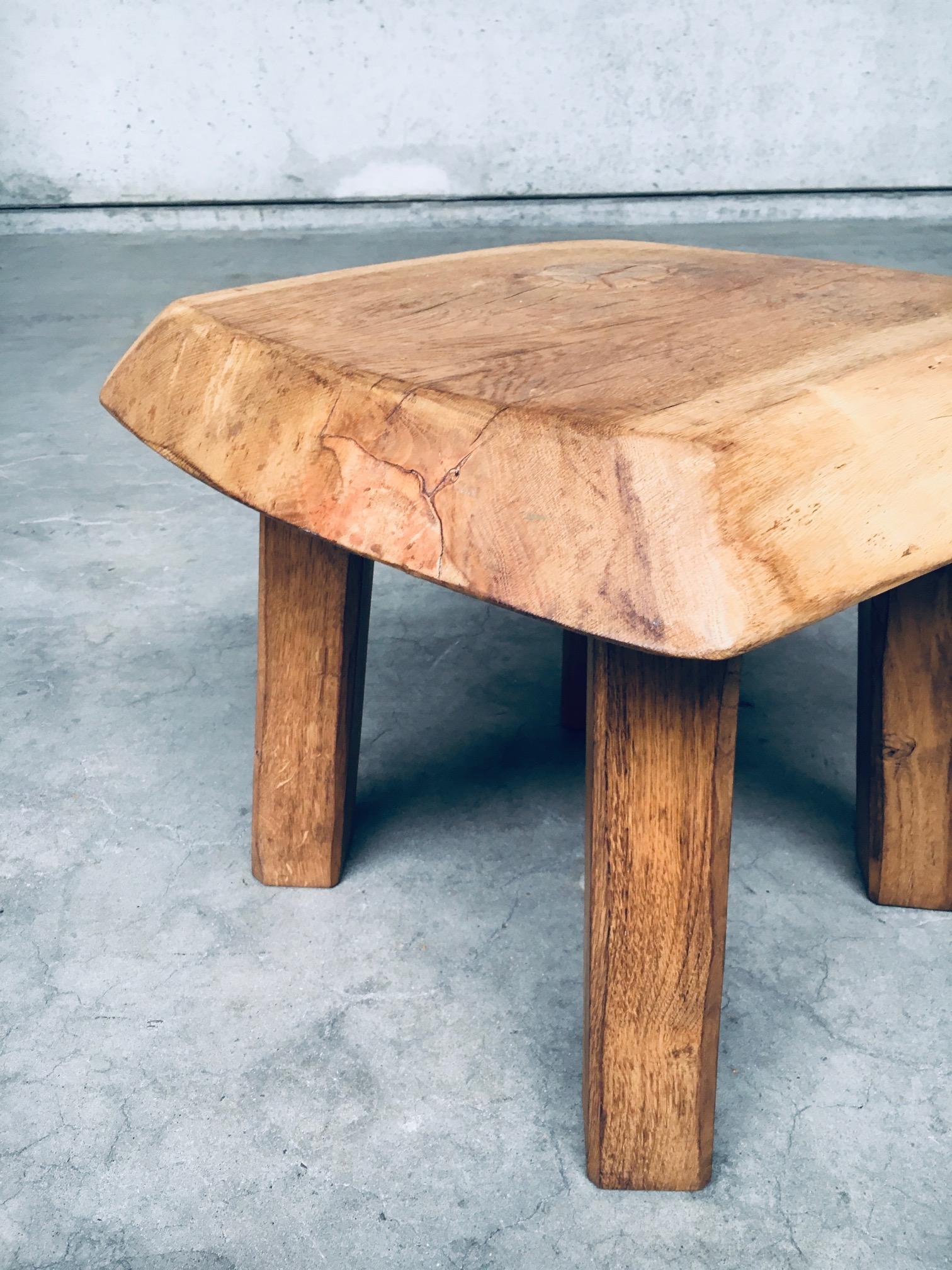 1960's Wabi Sabi Style Oak Side Table For Sale 6