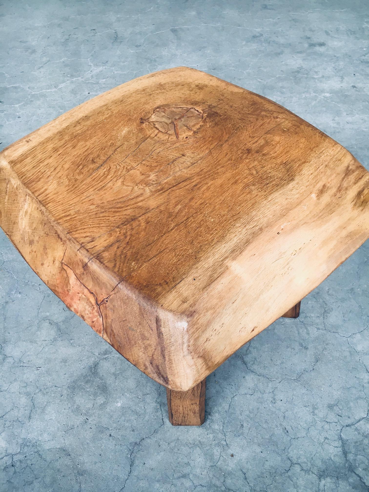 1960's Wabi Sabi Style Oak Side Table For Sale 7