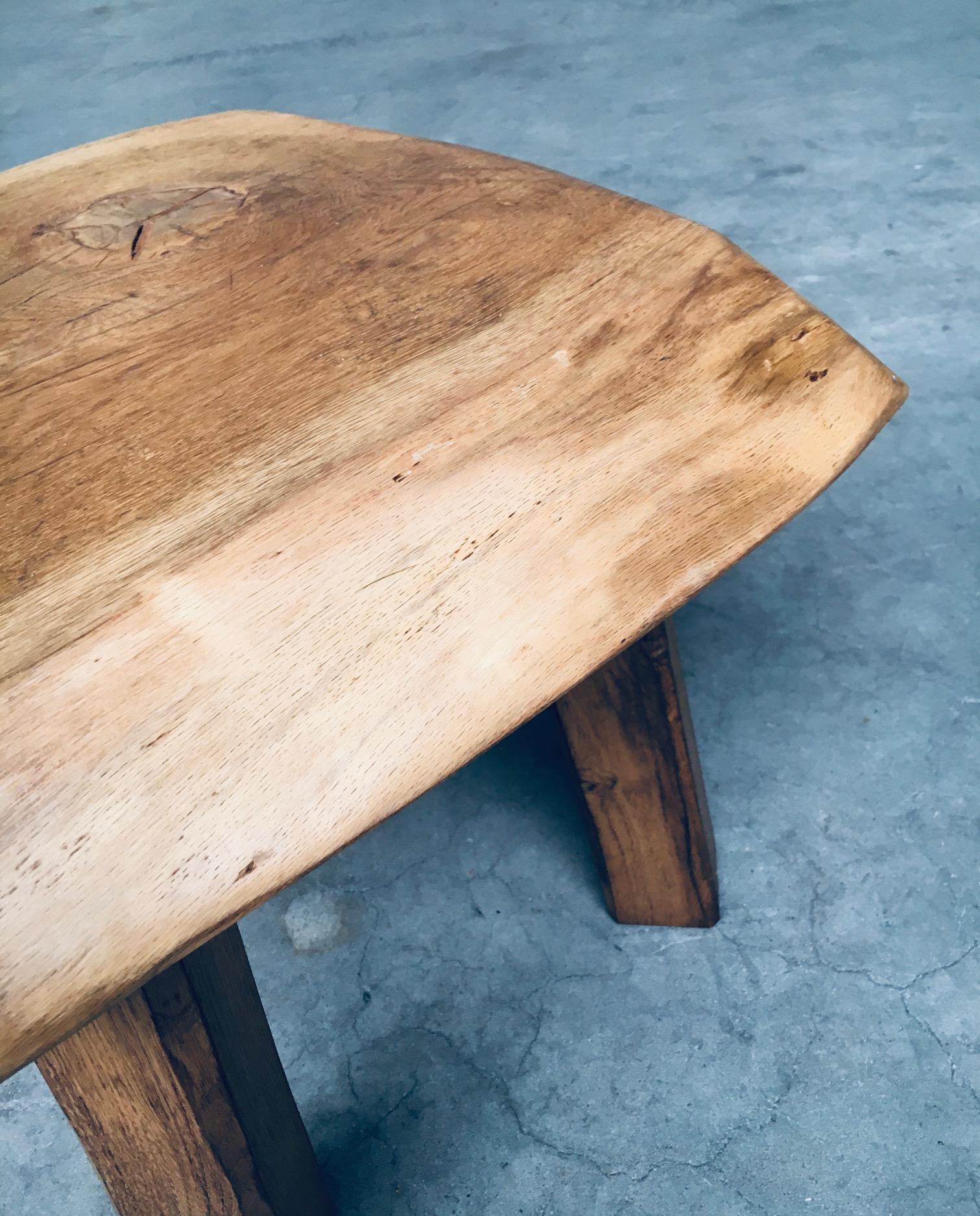 1960's Wabi Sabi Style Oak Side Table For Sale 8