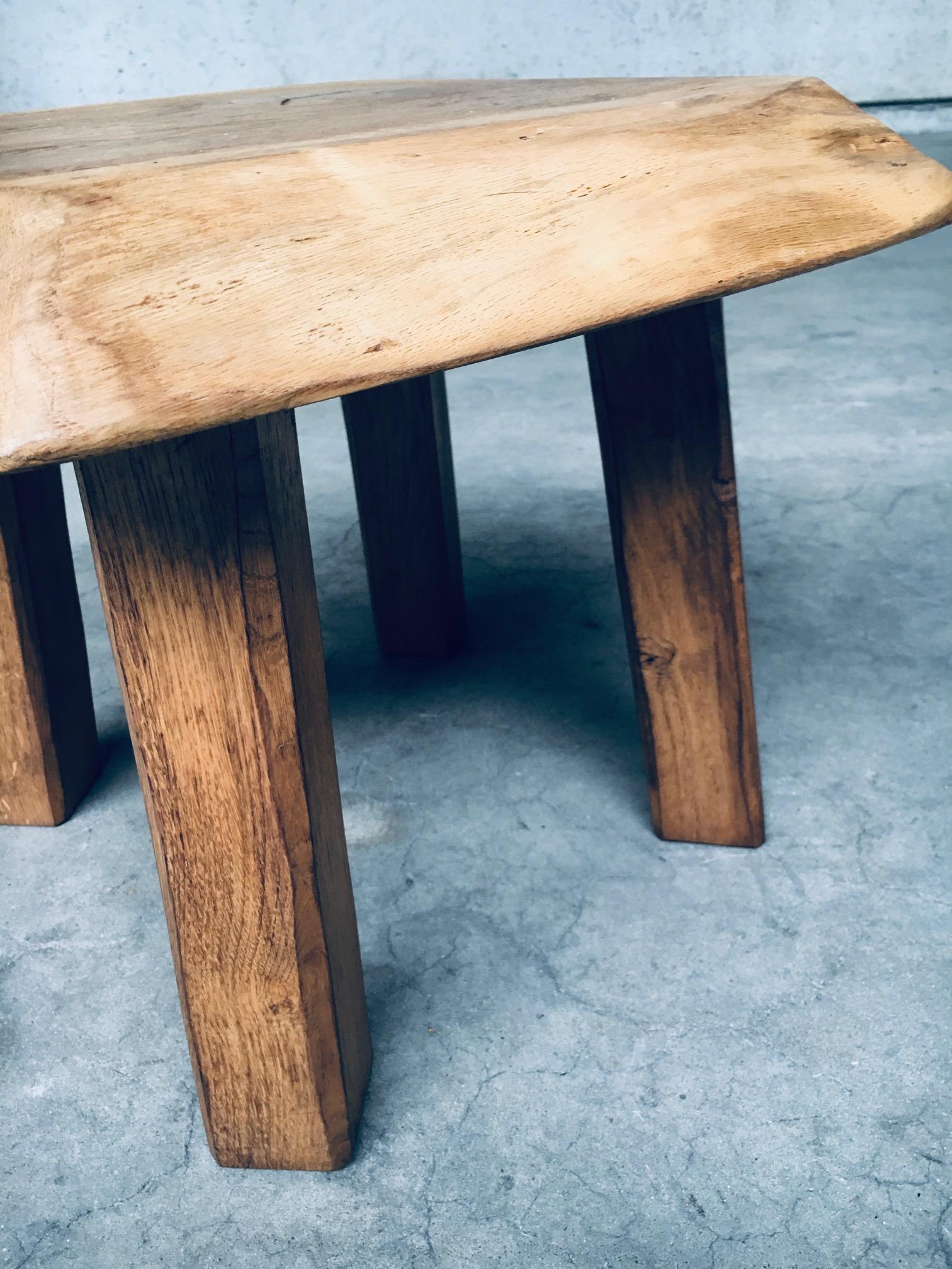 1960's Wabi Sabi Style Oak Side Table For Sale 10