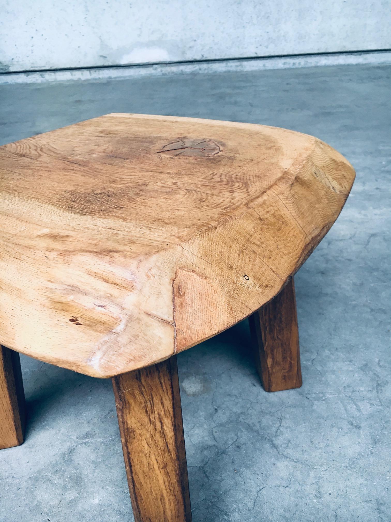 1960's Wabi Sabi Style Oak Side Table For Sale 11