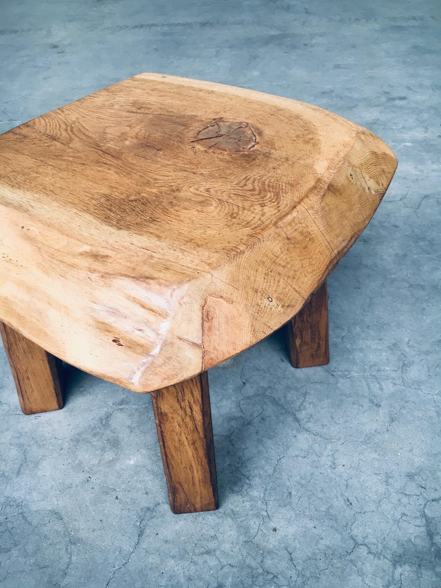 1960's Wabi Sabi Style Oak Side Table For Sale 12