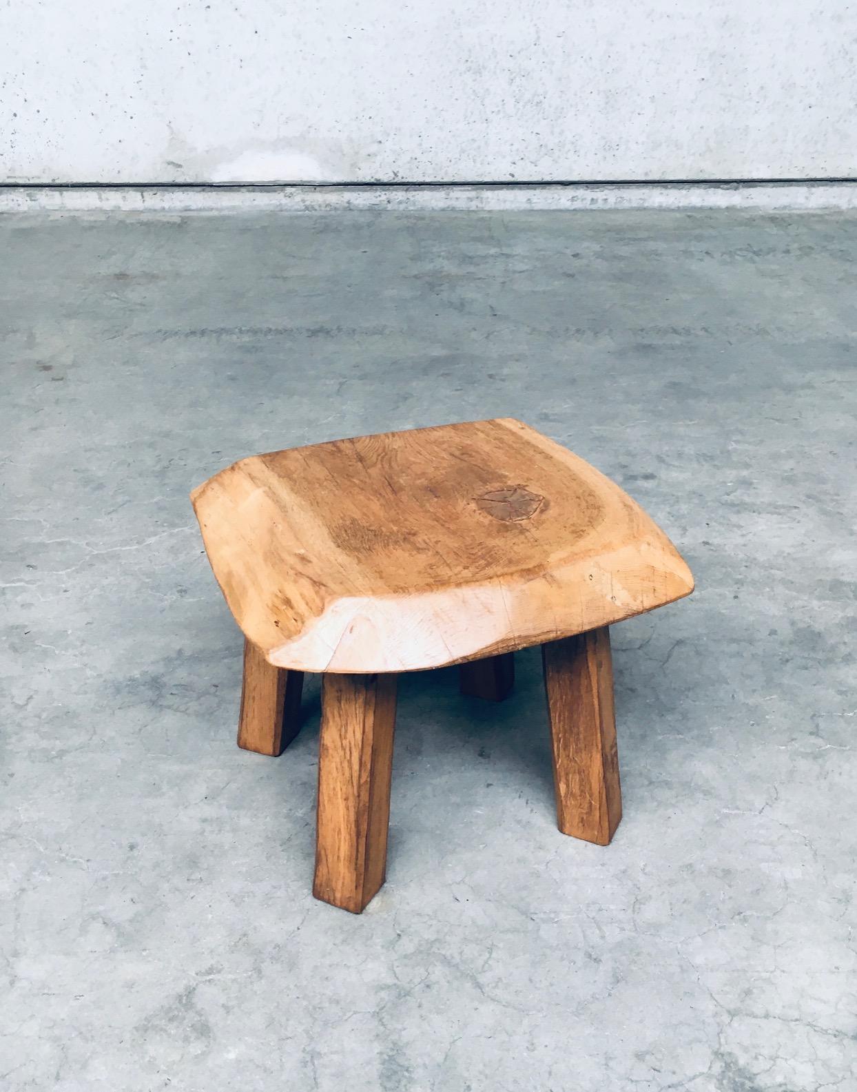 Brutalist 1960's Wabi Sabi Style Oak Side Table For Sale
