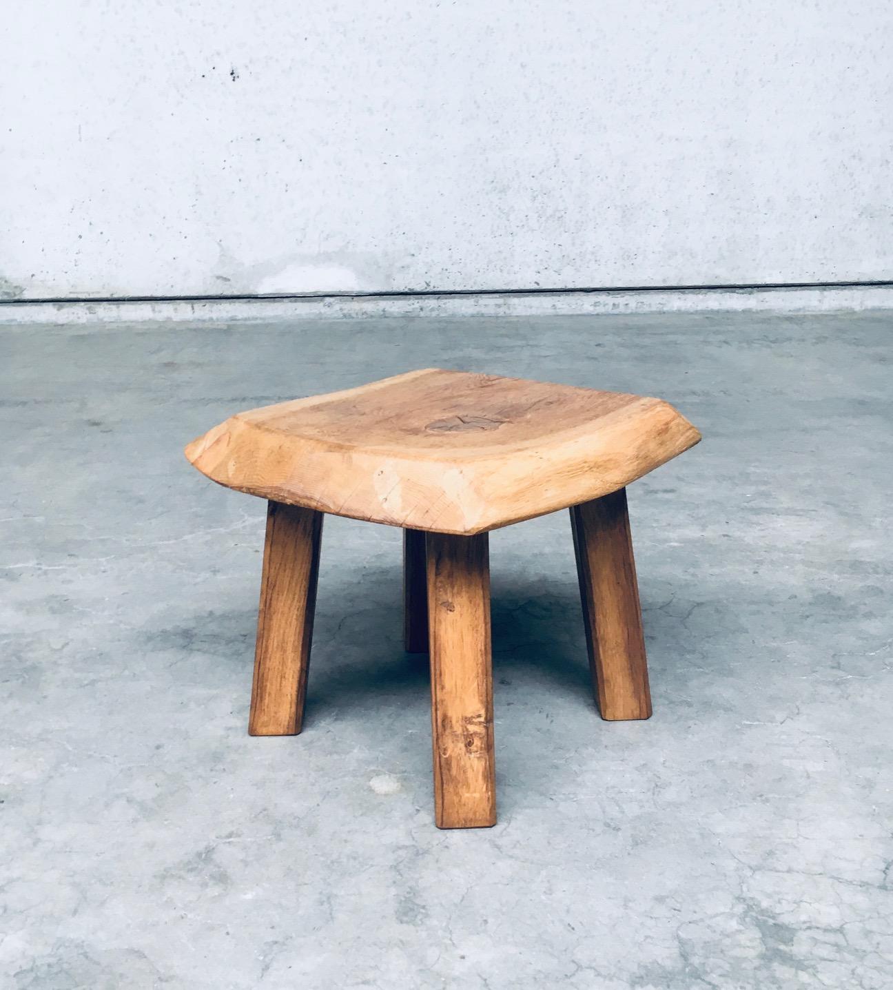 Dutch 1960's Wabi Sabi Style Oak Side Table For Sale
