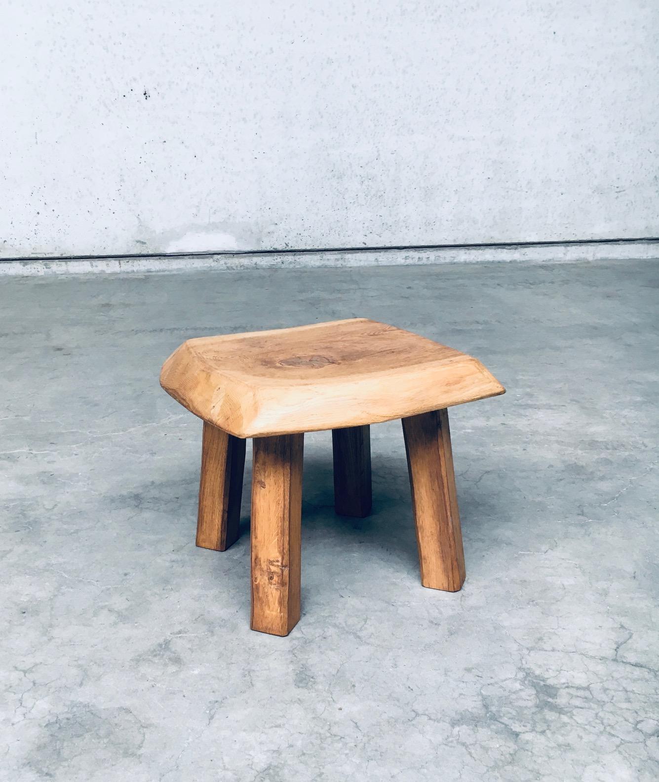 Mid-20th Century 1960's Wabi Sabi Style Oak Side Table For Sale