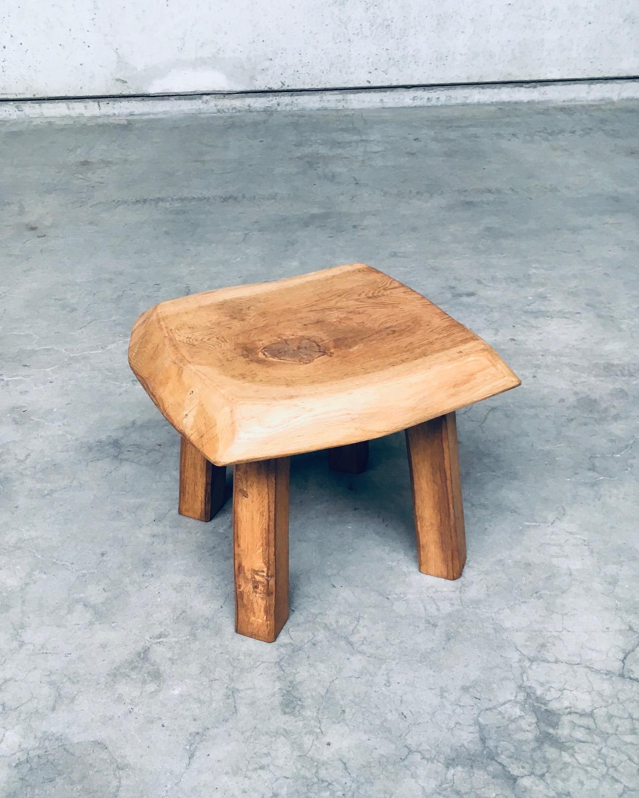 1960's Wabi Sabi Style Oak Side Table For Sale 1