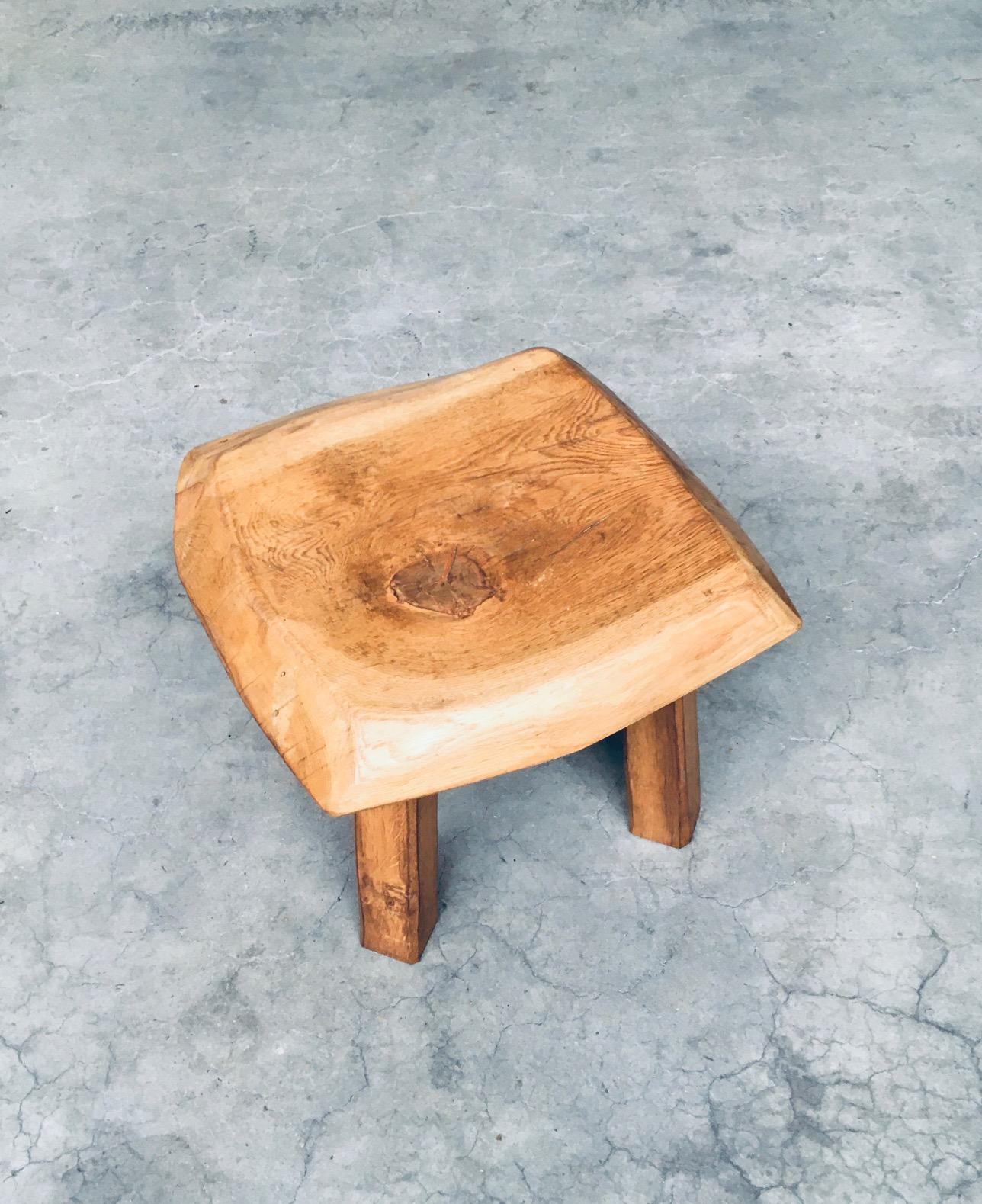 1960's Wabi Sabi Style Oak Side Table For Sale 2