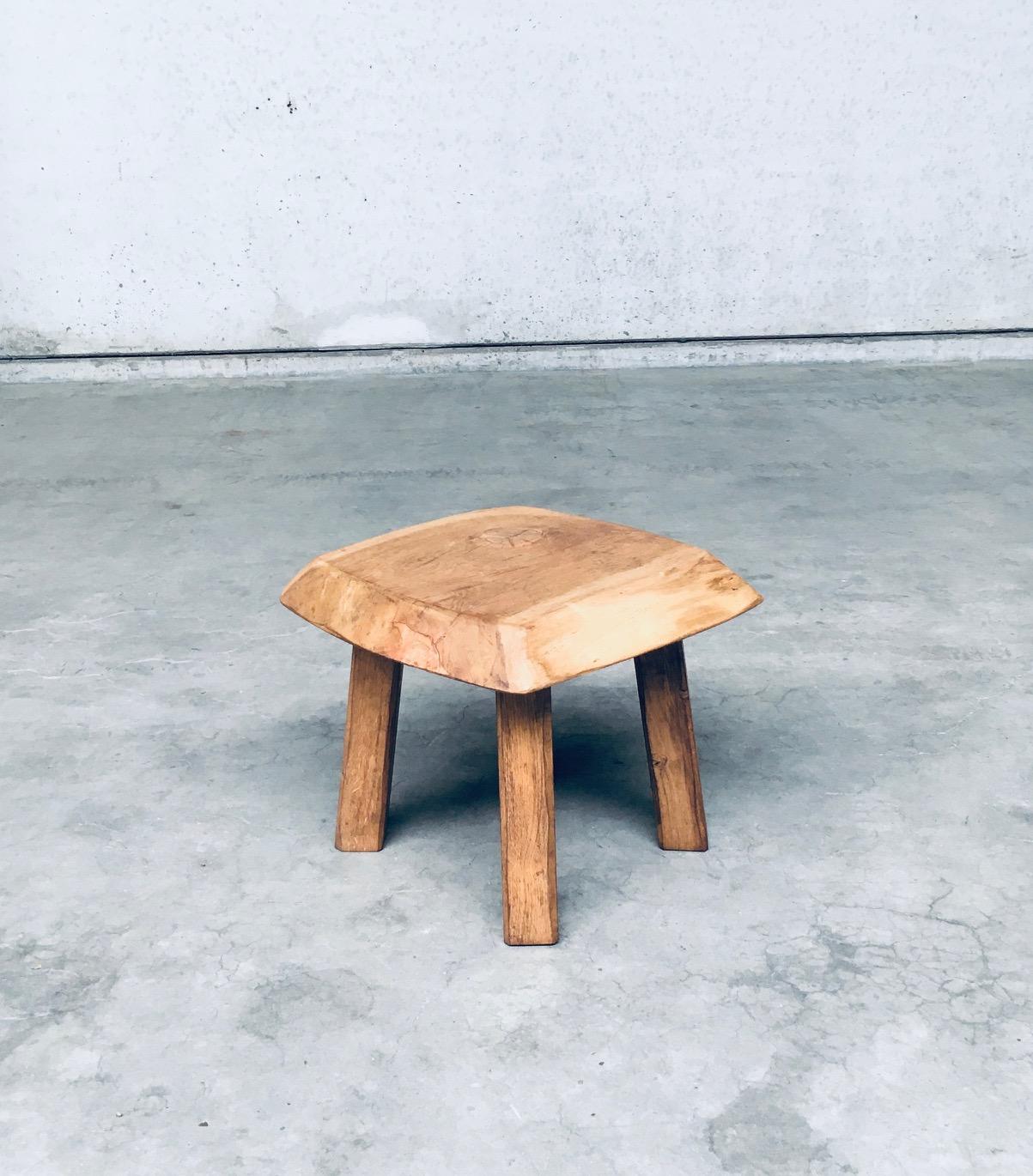1960's Wabi Sabi Style Oak Side Table For Sale 3