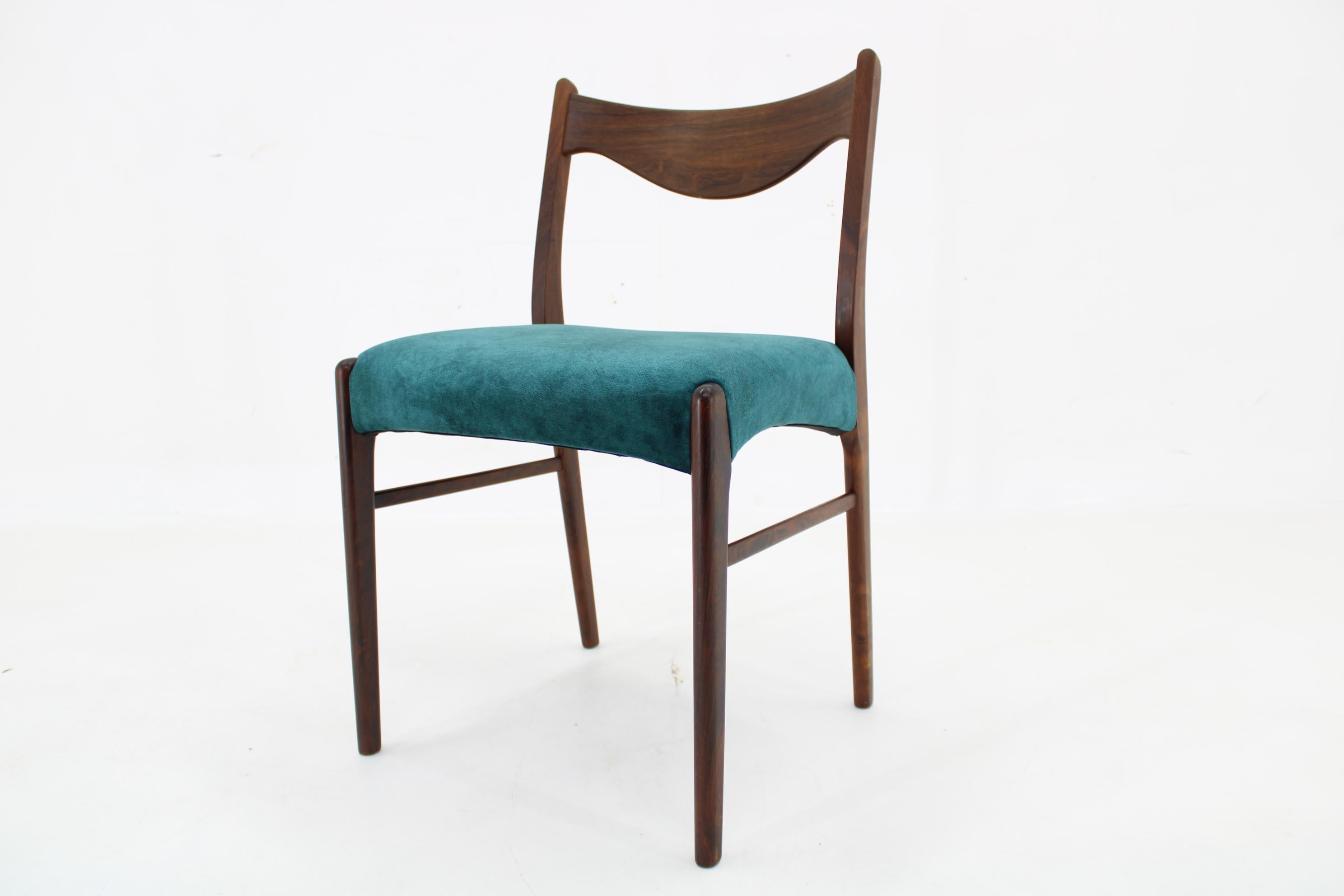 1960s Wahl Iversen Set of Four Dining Chairs for Glyngøre Stolefabrik, Denmark For Sale 4