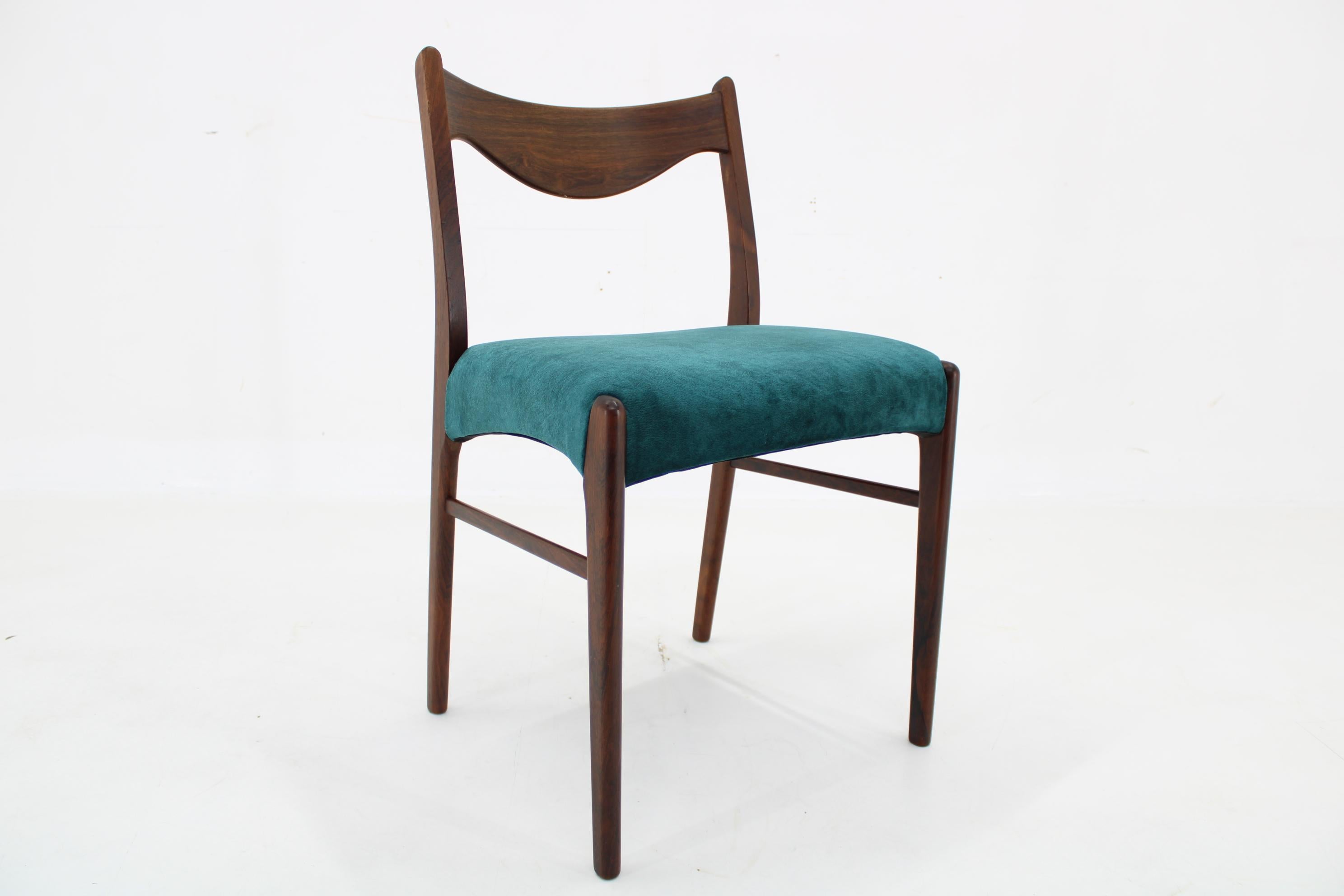 1960s Wahl Iversen Set of Four Dining Chairs for Glyngøre Stolefabrik, Denmark In Good Condition For Sale In Praha, CZ
