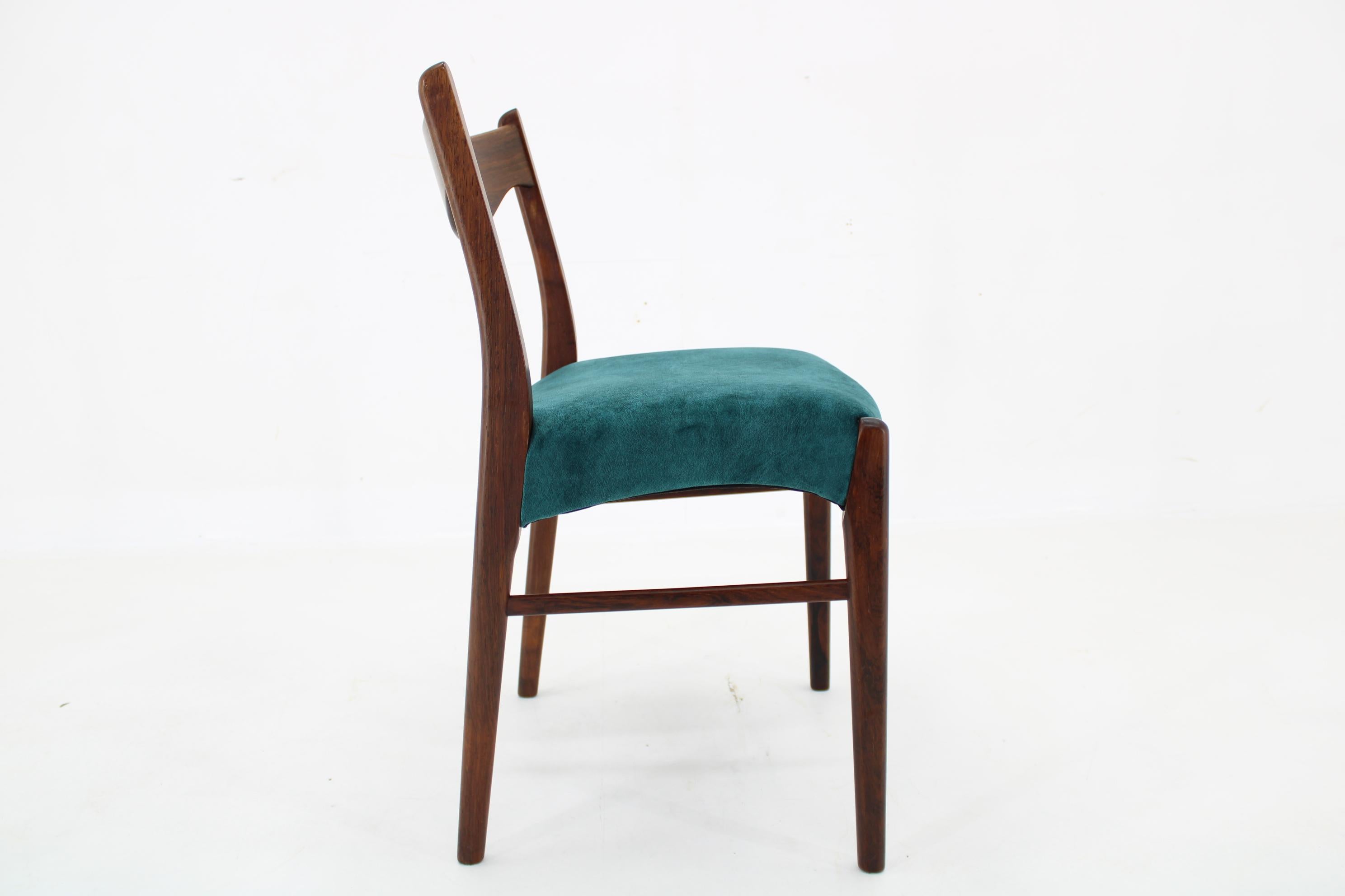 Mid-20th Century 1960s Wahl Iversen Set of Four Dining Chairs for Glyngøre Stolefabrik, Denmark For Sale