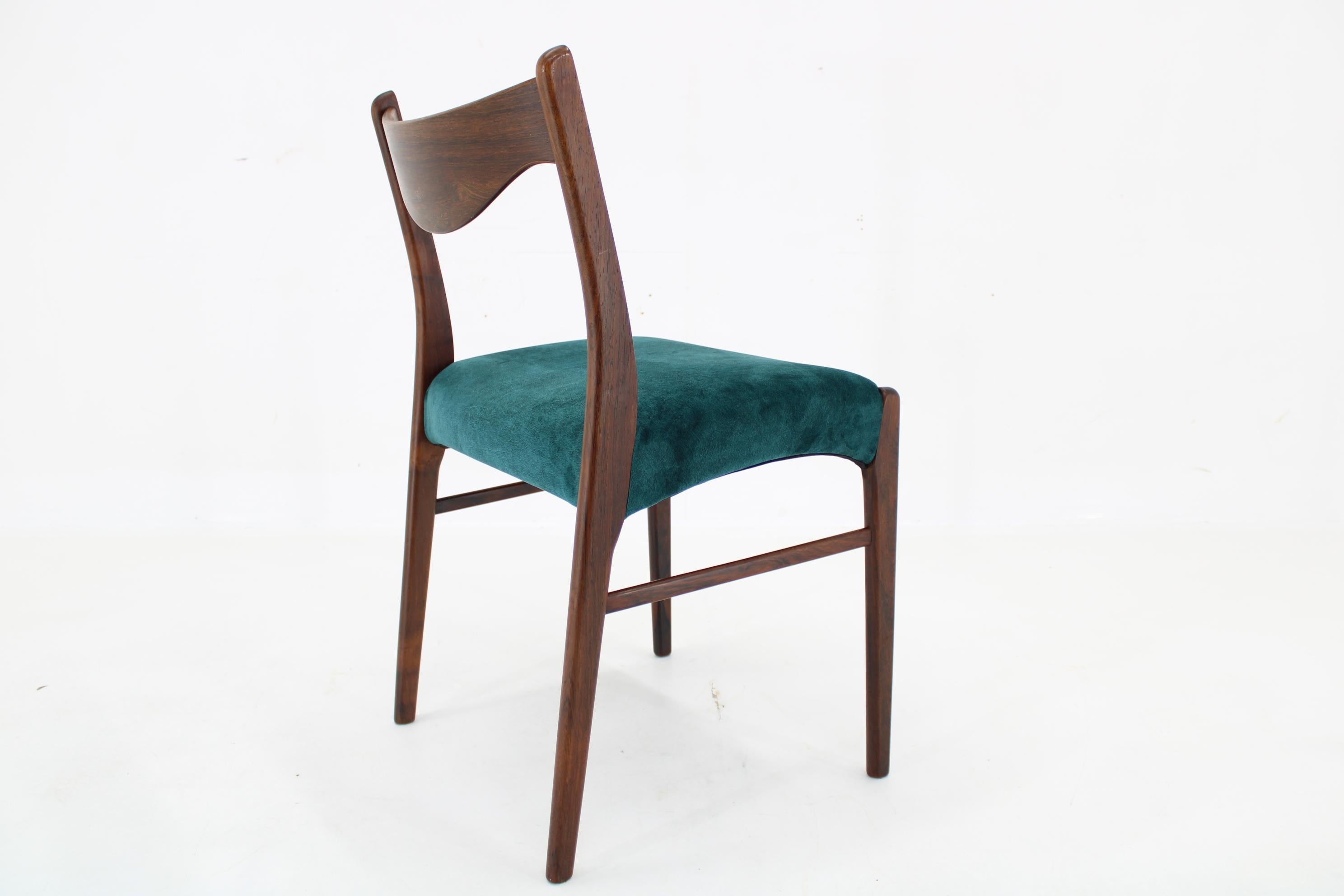 Fabric 1960s Wahl Iversen Set of Four Dining Chairs for Glyngøre Stolefabrik, Denmark For Sale