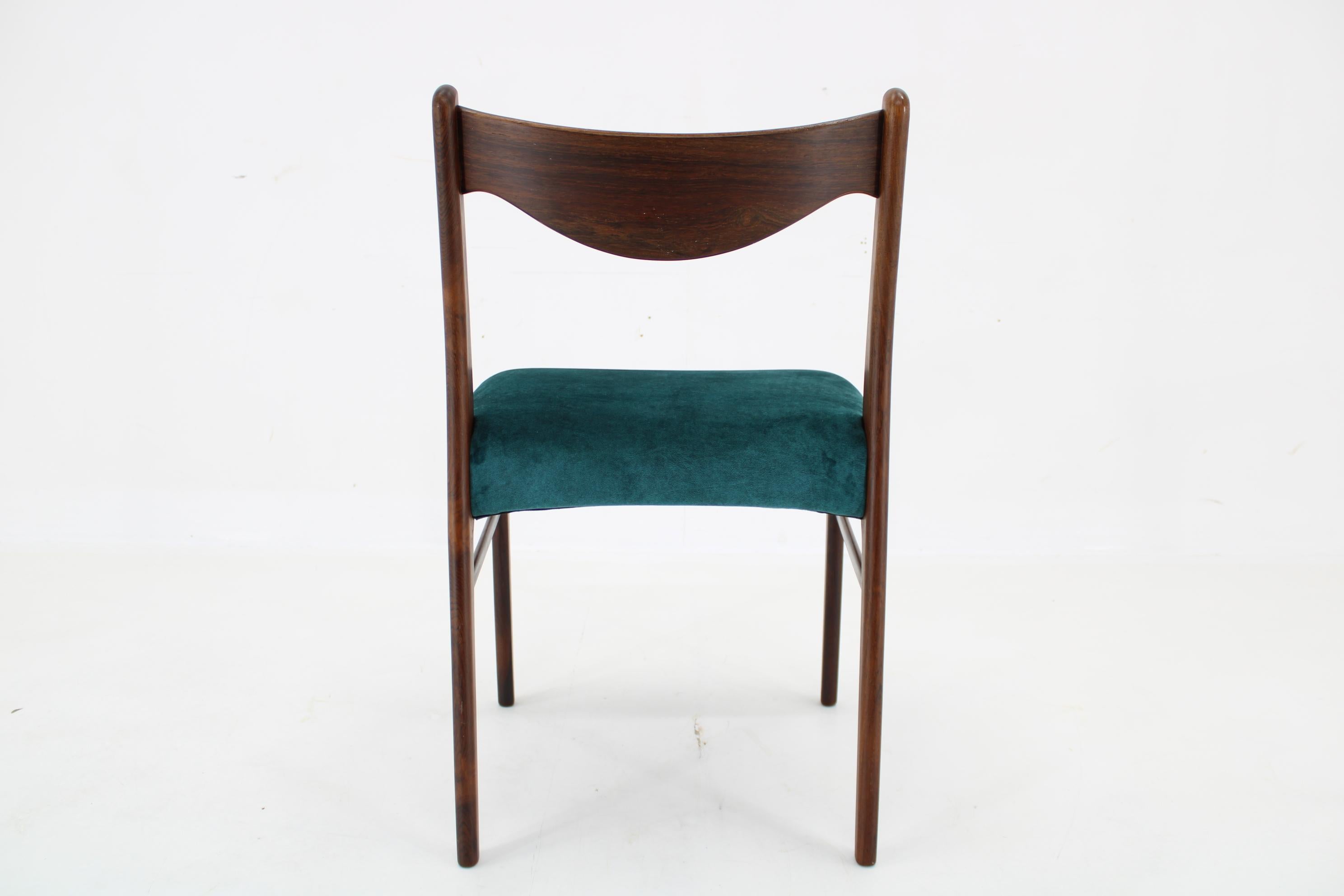 1960s Wahl Iversen Set of Four Dining Chairs for Glyngøre Stolefabrik, Denmark For Sale 1