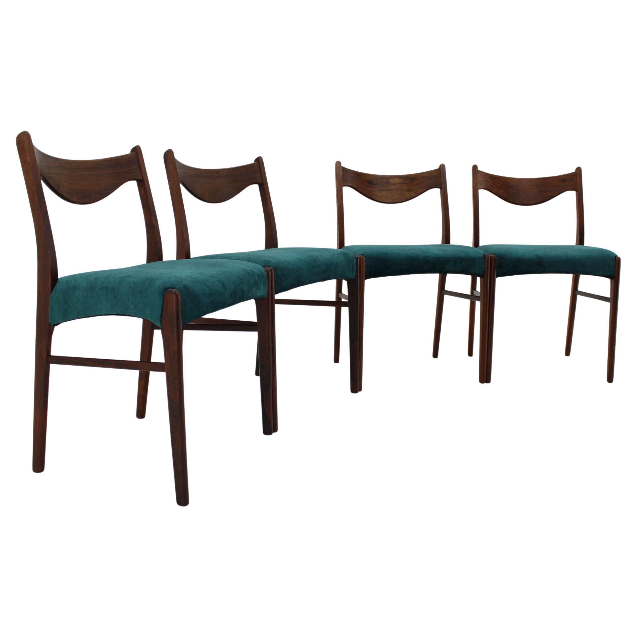 1960s Wahl Iversen Set of Four Dining Chairs for Glyngøre Stolefabrik, Denmark (Ensemble de quatre chaises de salle à manger pour Glyngøre Stolefabrik, Danemark)