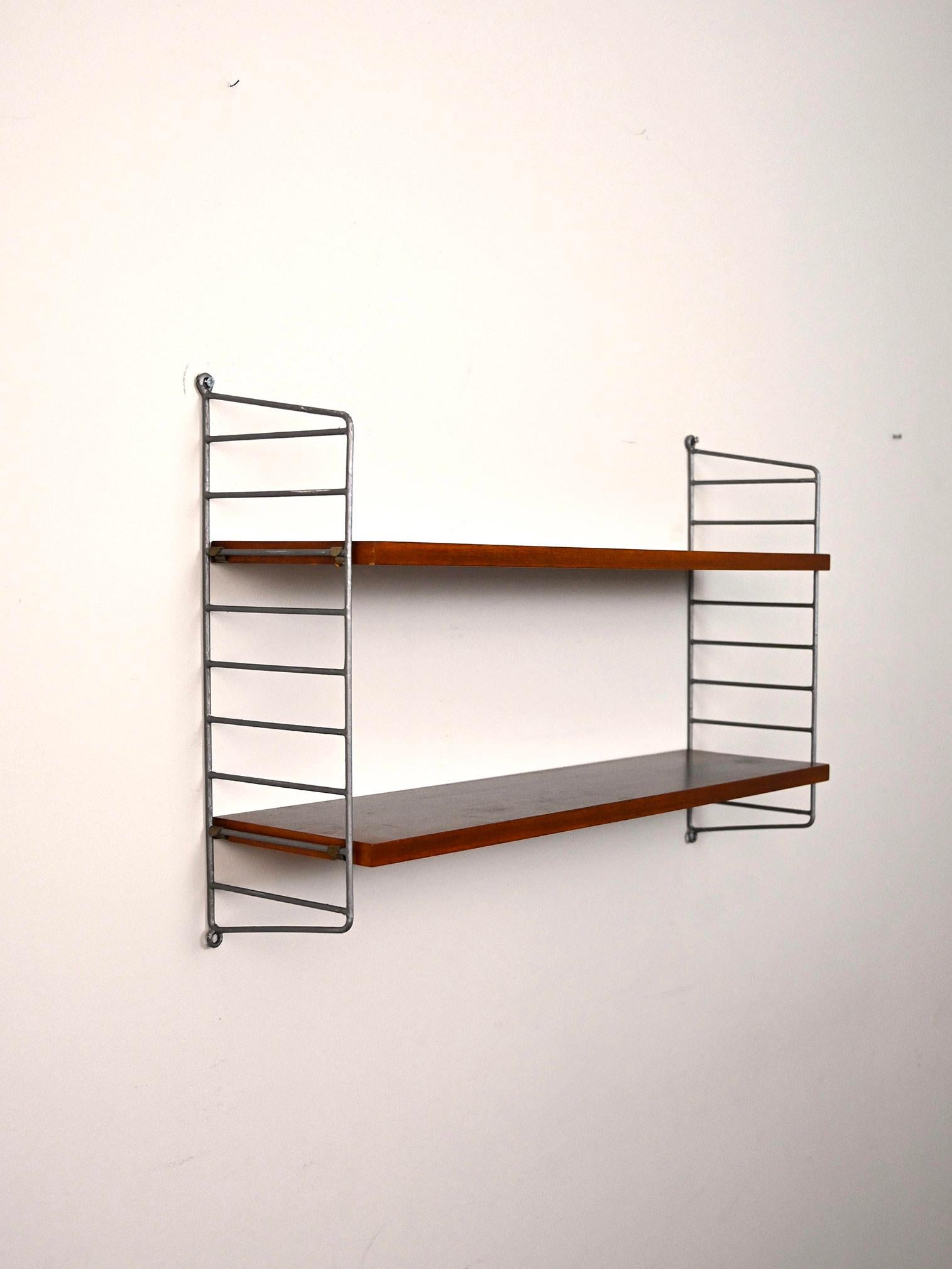 Scandinavian 1960s wall bookcase For Sale