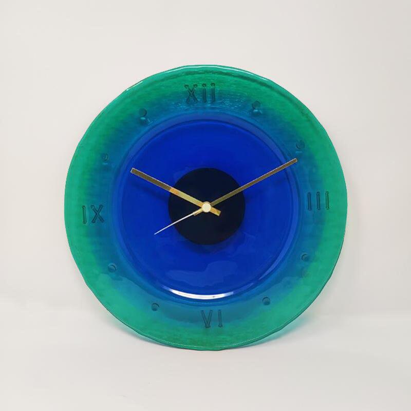 1960s Magnifique horloge murale en verre de Murano par 