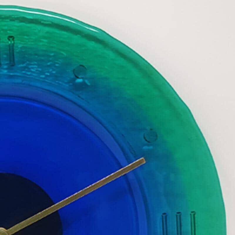 Mid-20th Century 1960s Wall Clock in Murano Glass by Cà Dei Vetrai, Made in Italy
