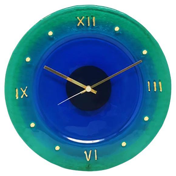 1960s Wall Clock in Murano Glass by "Cà Dei Vetrai", Made in Italy