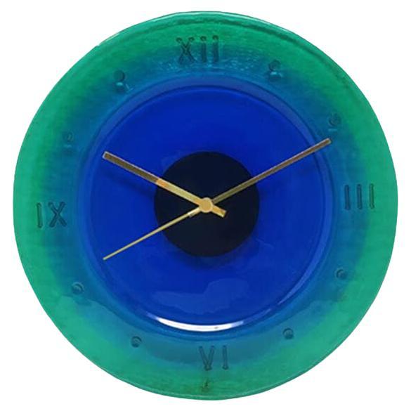 Horloge murale des années 1960 en verre de Murano par Cà Dei Vetrai. Fabriqué en Italie