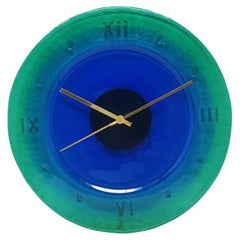 1960s Wall Clock in Murano Glass by Cà Dei Vetrai, Made in Italy