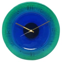 Horloge murale des années 1960 en verre Murano Glass by "Cà Dei Vetrai", Made in Italy