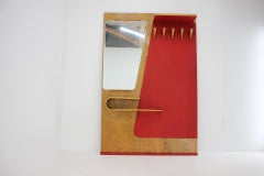 1960s Wall Coat Rack with Mirror and Shelves, Czechoslovakia