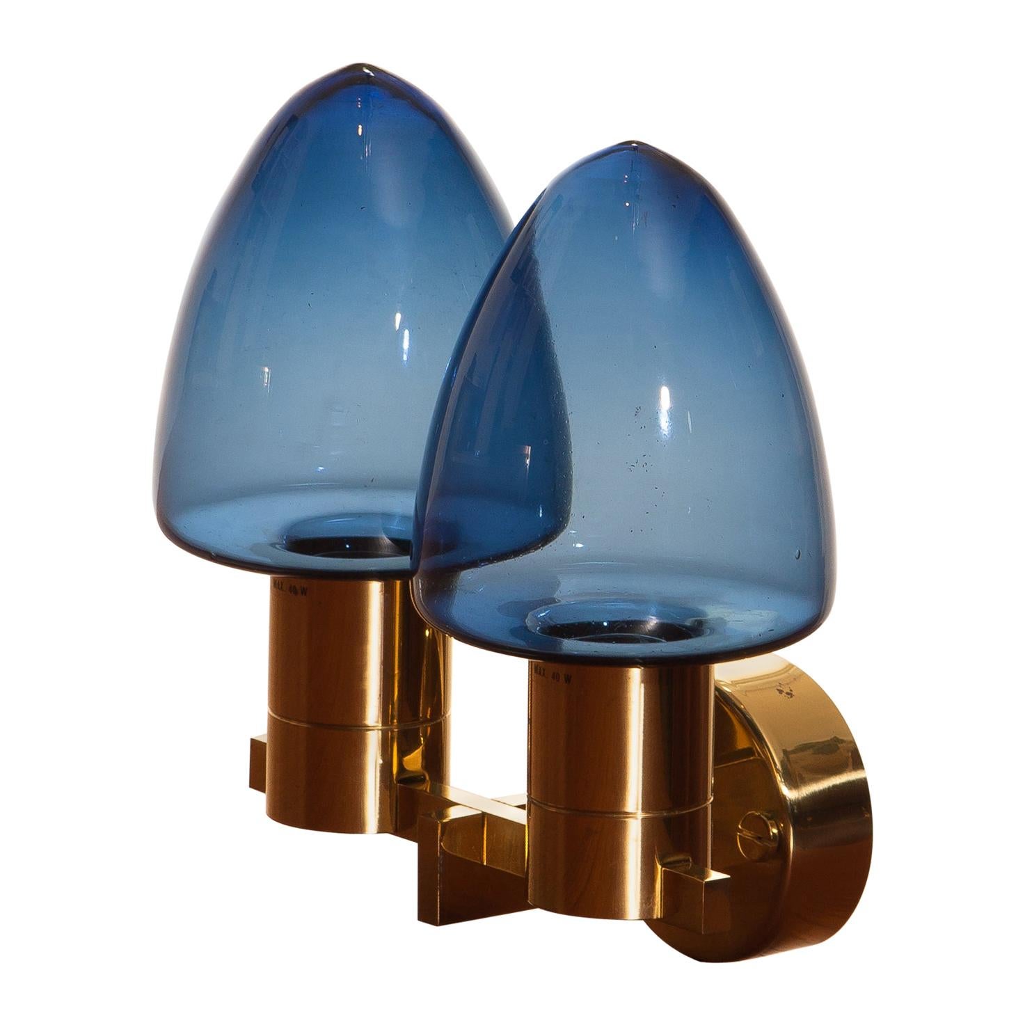 Swedish 1960s, Wall Light Sconce in Brass by Hans-Agne Jakobsson for Markaryd, Sweden