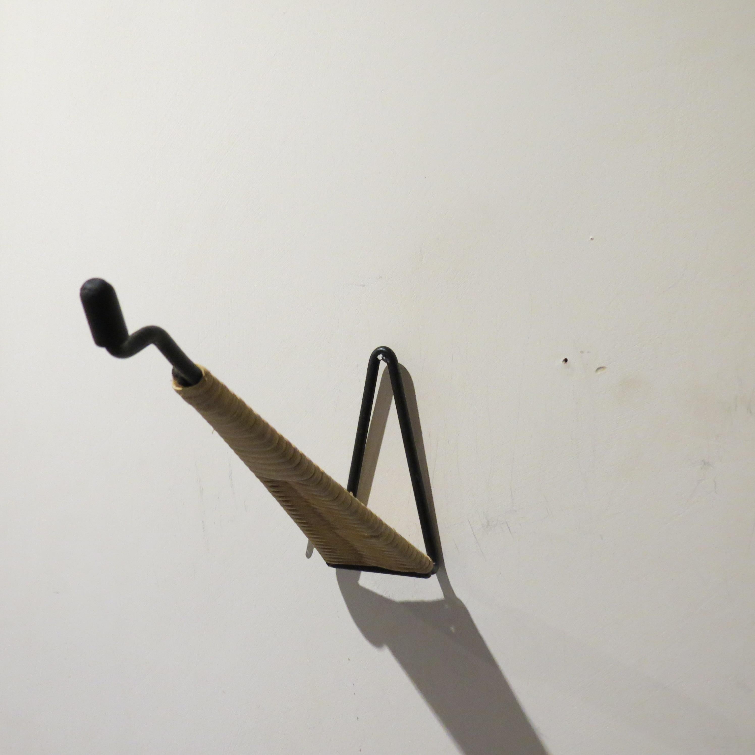 Mid-Century Modern 1960s Wall mounted Plant Hanger By Desmond Sawyer Rattan Hook For Sale