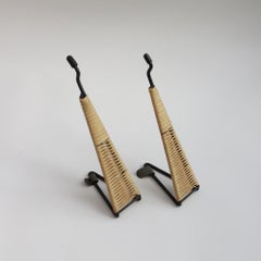 1960s Wall mounted Plant Hanger By Desmond Sawyer Rattan Hook