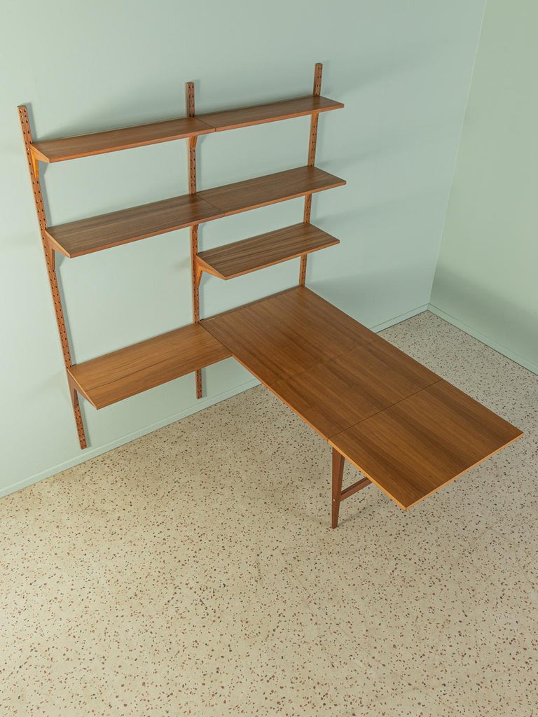 Mid-20th Century 1960s Wall Shelf with foldable Desk by Poul Cadovius For Sale