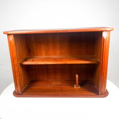 1960s Wall Storage Unit Cabinet Teak Wood Tambour Doors