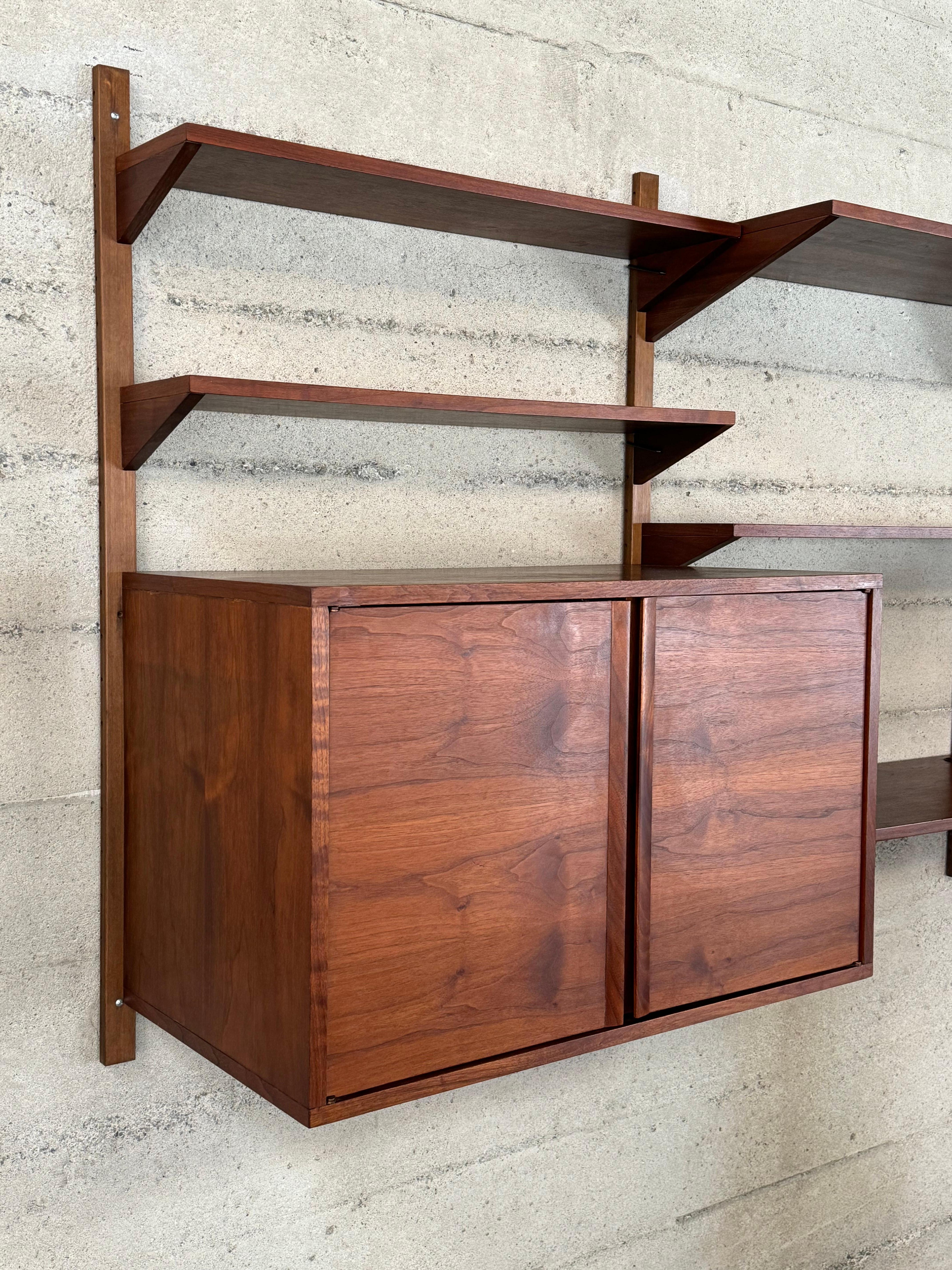 Mid-20th Century 1960s Wall Storage Unit in Walnut  For Sale