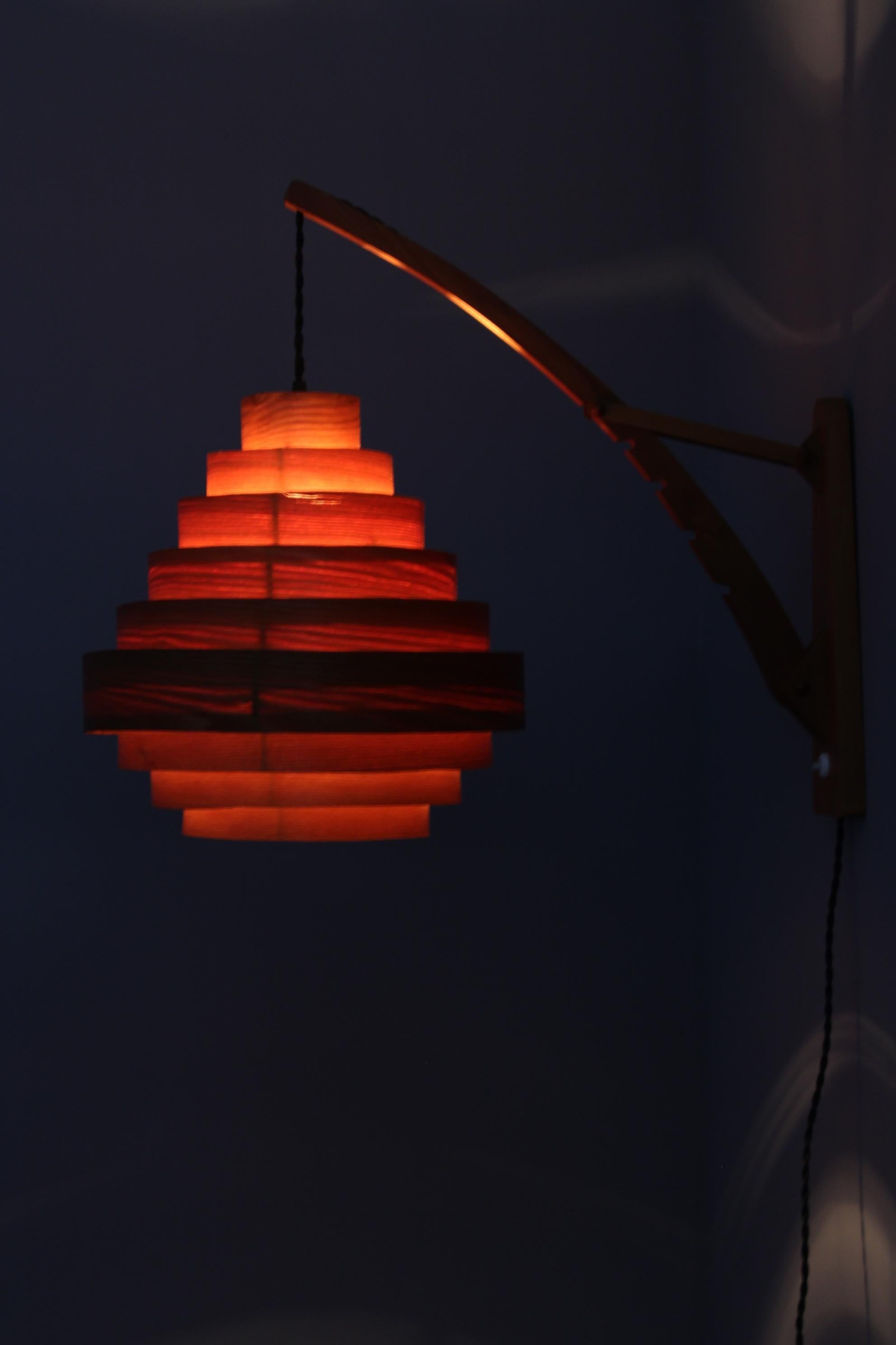 1960s Wall Wooden Lamp by Pokrok Zilina , Czechoslovakia For Sale 9