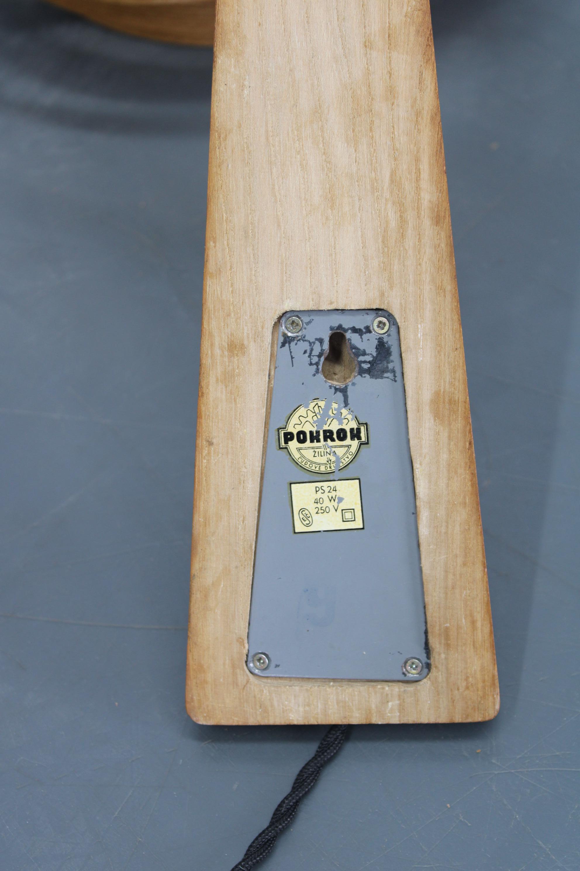 1960s Wall Wooden Lamp by Pokrok Zilina , Czechoslovakia For Sale 13