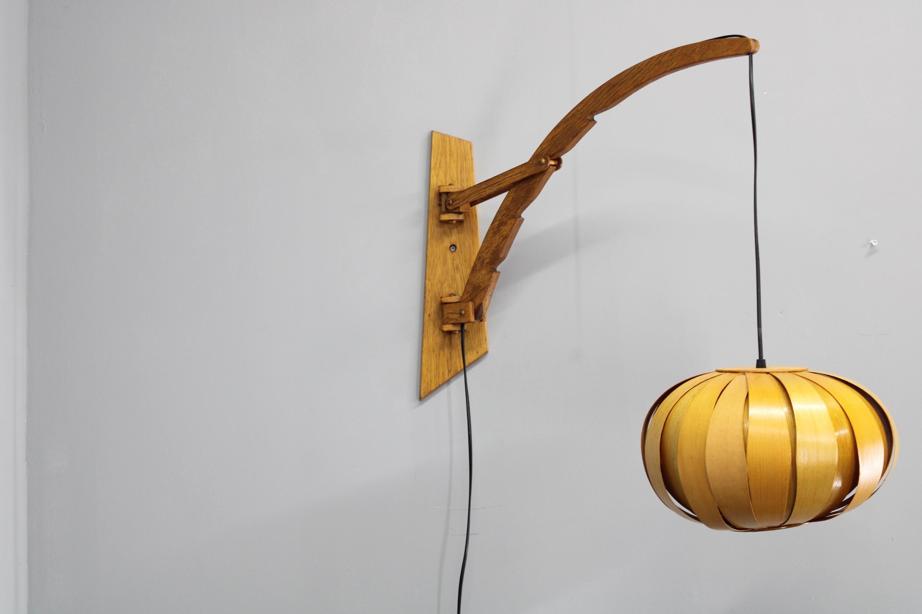 1960s Wall Wooden Lamp by Pokrok Zilina , Czechoslovakia For Sale 1
